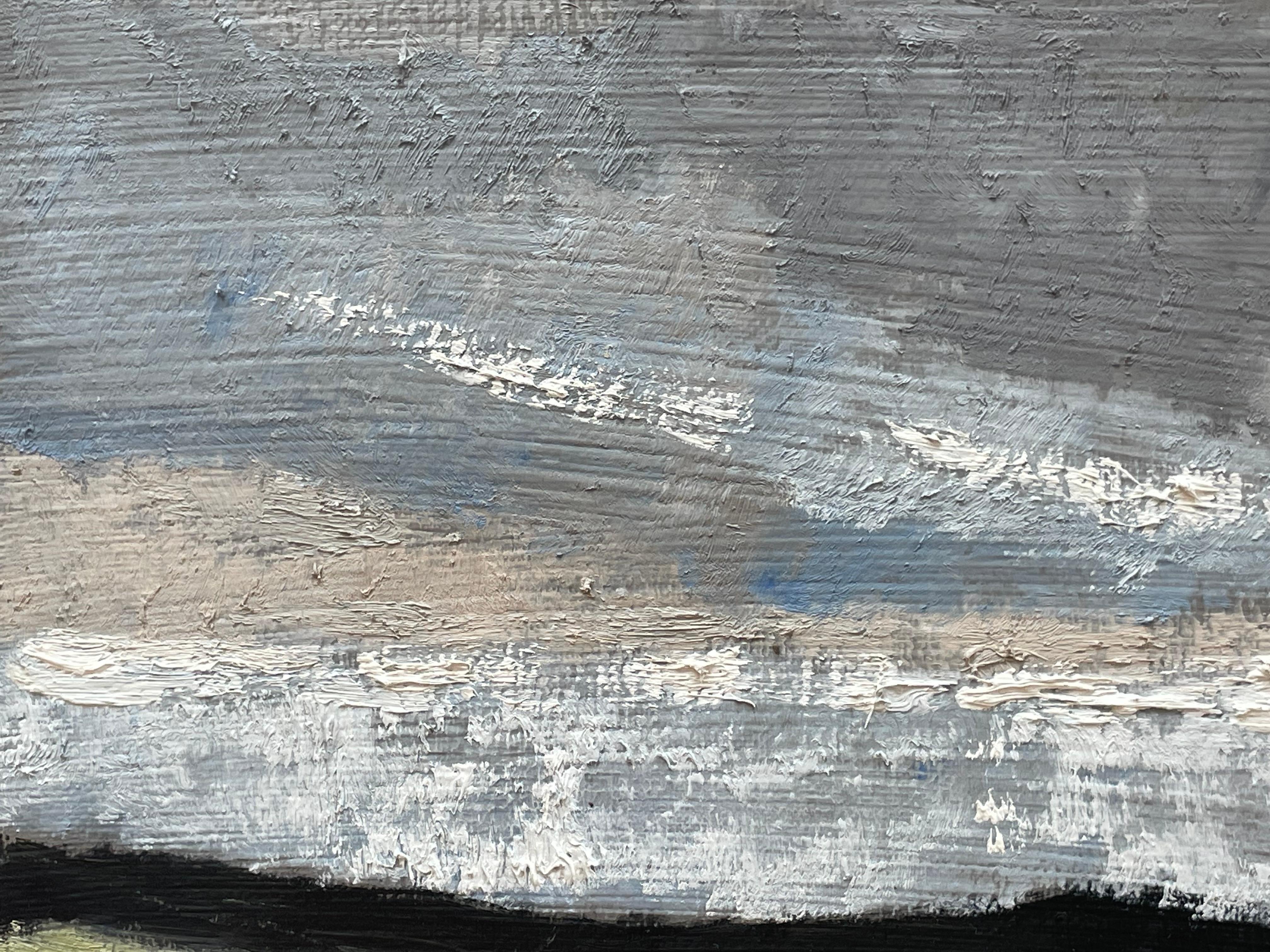 Peinture Originale peinture à l'huile danoise de paysage du milieu du siècle par Karsten H. Møller en vente