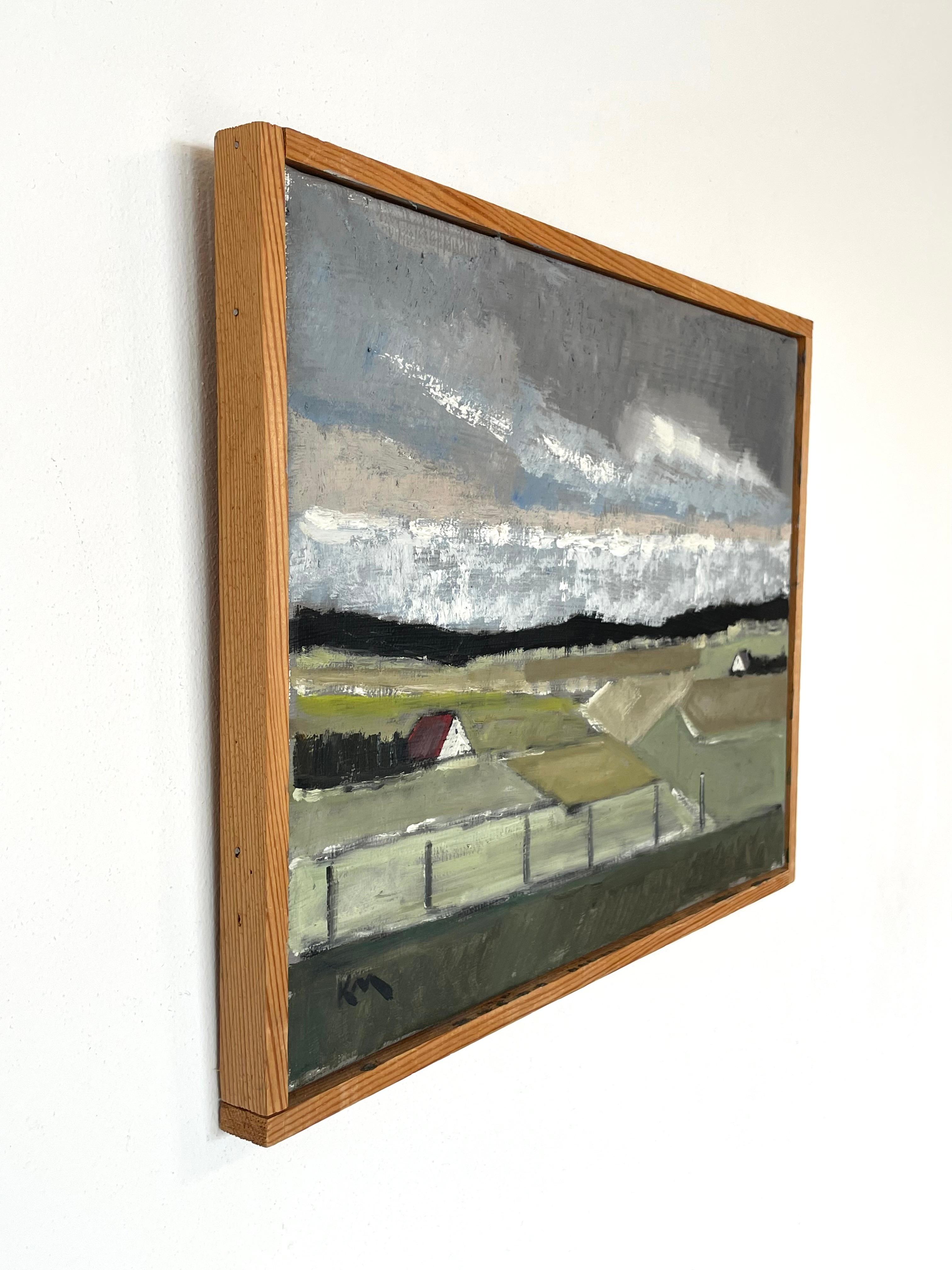 Originale peinture à l'huile danoise de paysage du milieu du siècle par Karsten H. Møller en vente 1