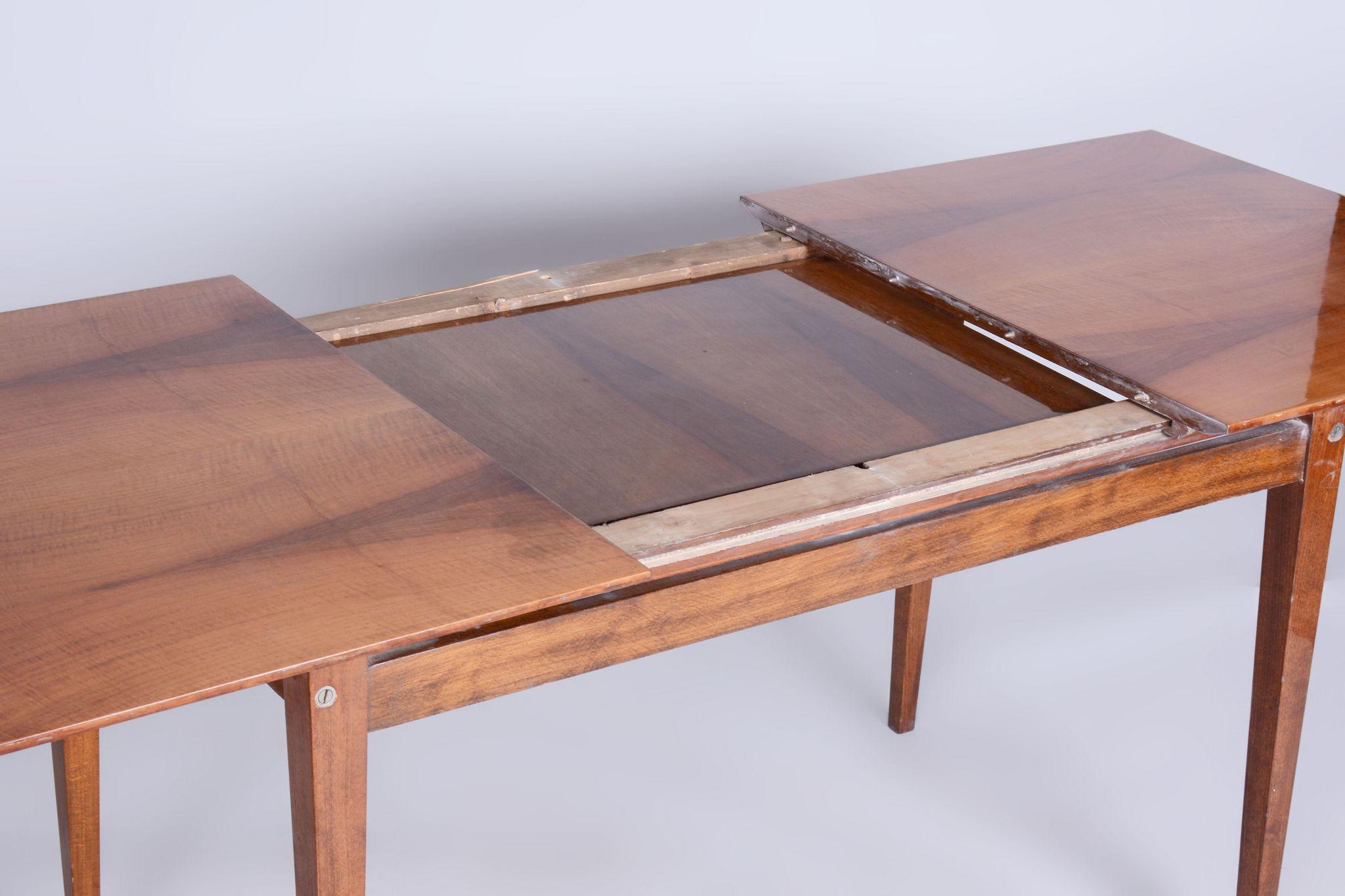 Original Mid-Century Walnut Folding Table, Made by Mier Topolcany, Czech, 1950s For Sale 3