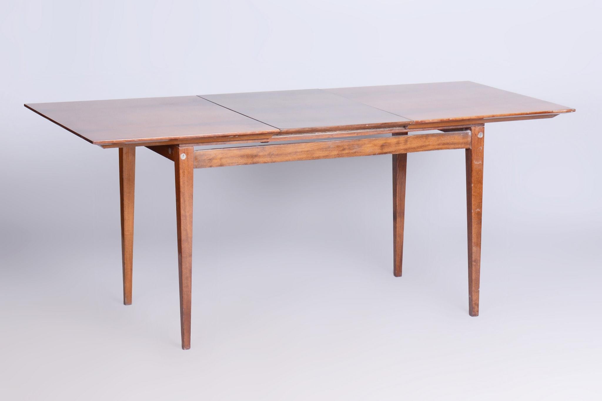 Original Mid-Century Walnut Folding Table, Made by Mier Topolcany, Czech, 1950s For Sale 5