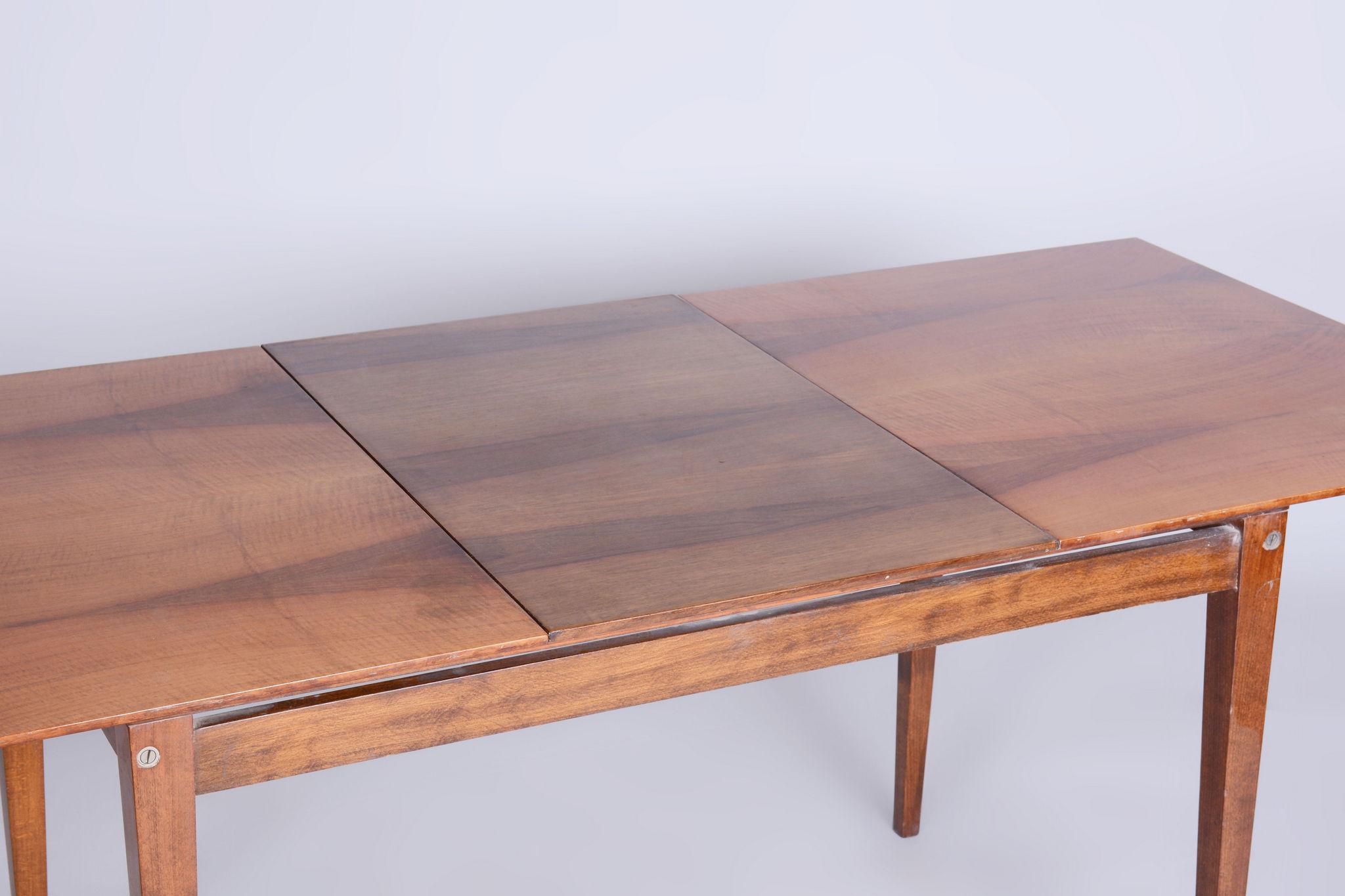 Original Mid-Century Walnut Folding Table, Made by Mier Topolcany, Czech, 1950s For Sale 6