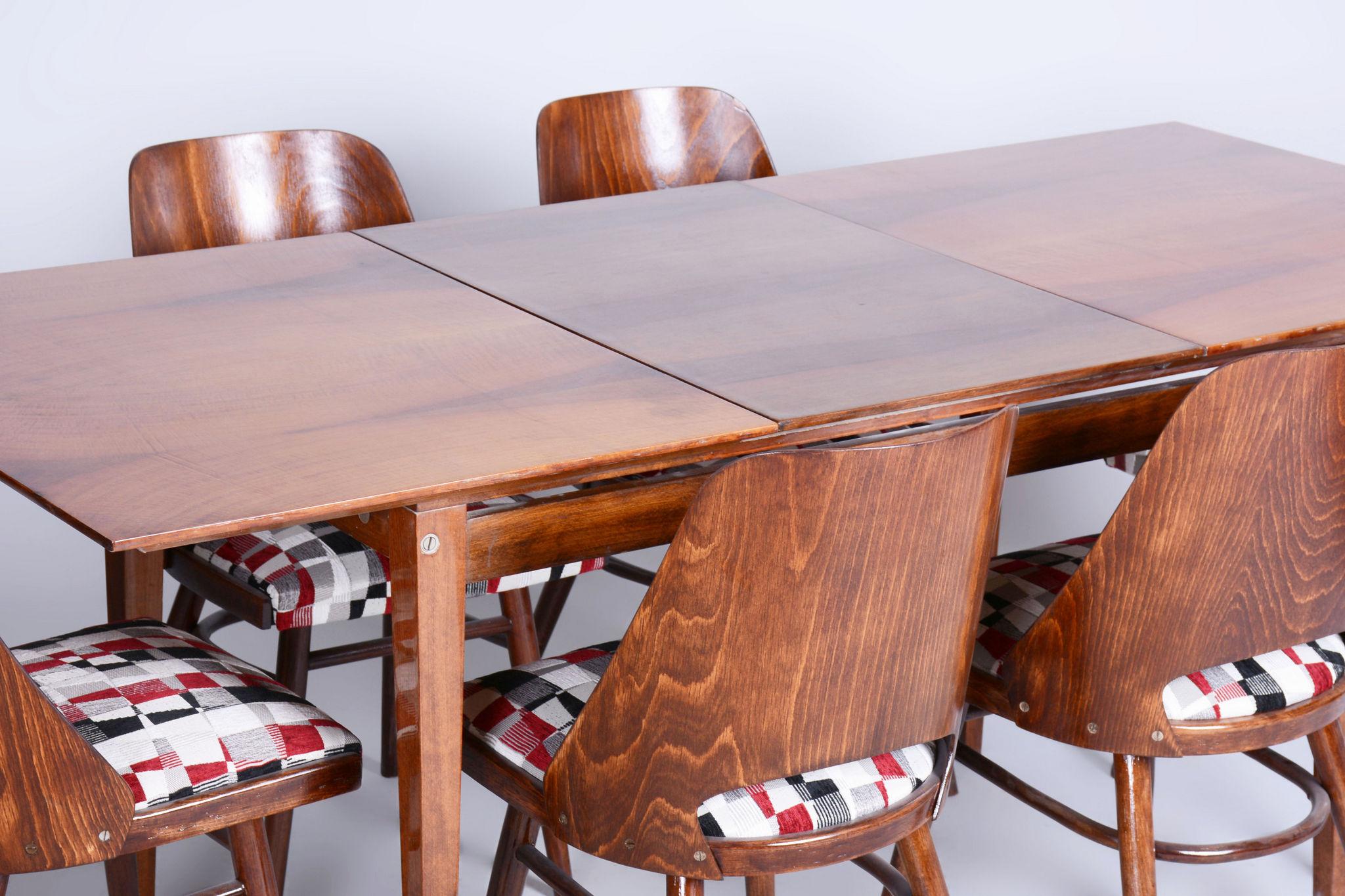 Original Mid-Century Walnut Folding Table, Made by Mier Topolcany, Czech, 1950s For Sale 8