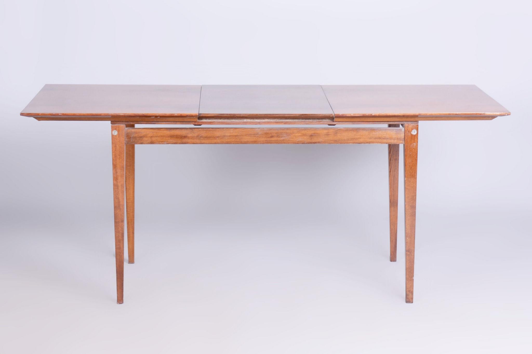 Original Mid-Century Walnut Folding Table, Made by Mier Topolcany, Czech, 1950s For Sale 11