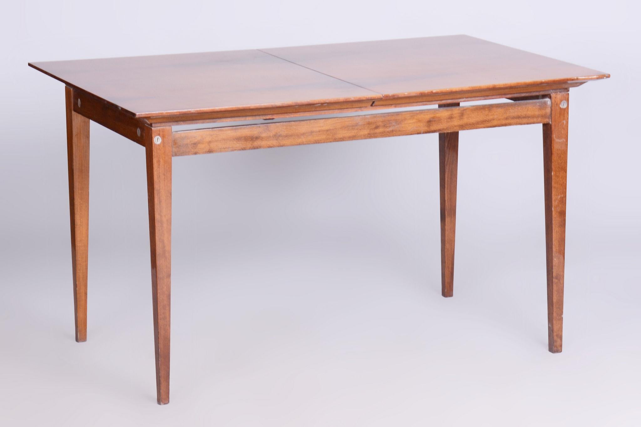 Mid-Century Modern Original Mid-Century Walnut Folding Table, Made by Mier Topolcany, Czech, 1950s For Sale