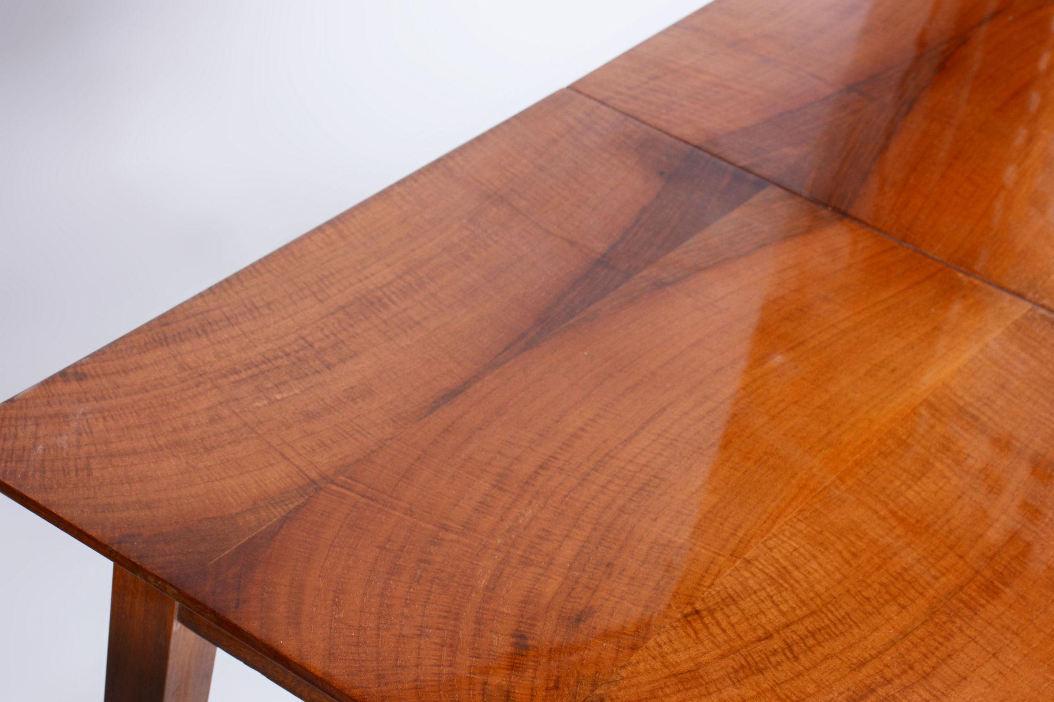 Wood Original Mid-Century Walnut Folding Table, Made by Mier Topolcany, Czech, 1950s For Sale