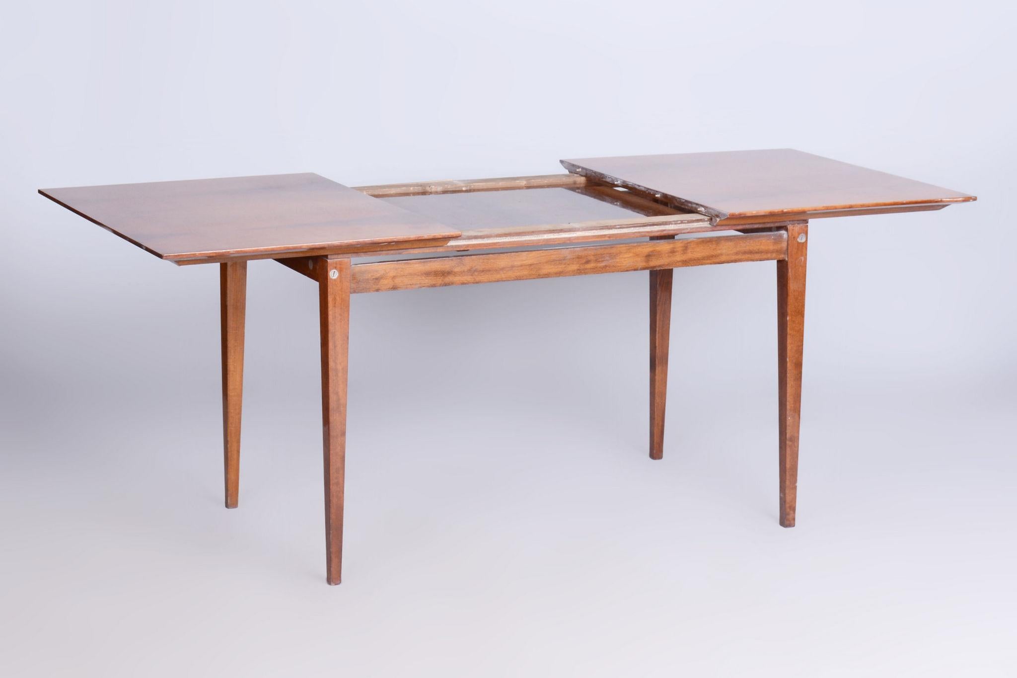 Original Mid-Century Walnut Folding Table, Made by Mier Topolcany, Czech, 1950s For Sale 2
