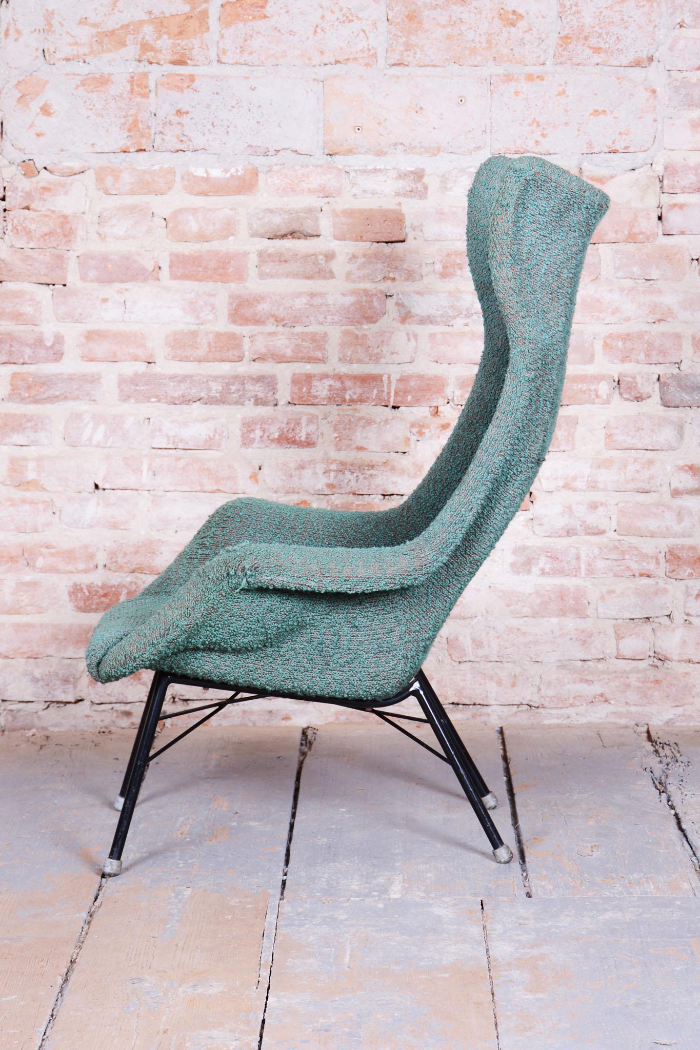 20th Century Original Mid-Century Wingchair, by Miroslav Navratil, Fiberglass, Czech, 1960s For Sale