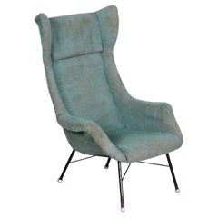Original Mid-Century Wingchair, by Miroslav Navratil, Fiberglass, Czech, 1960s