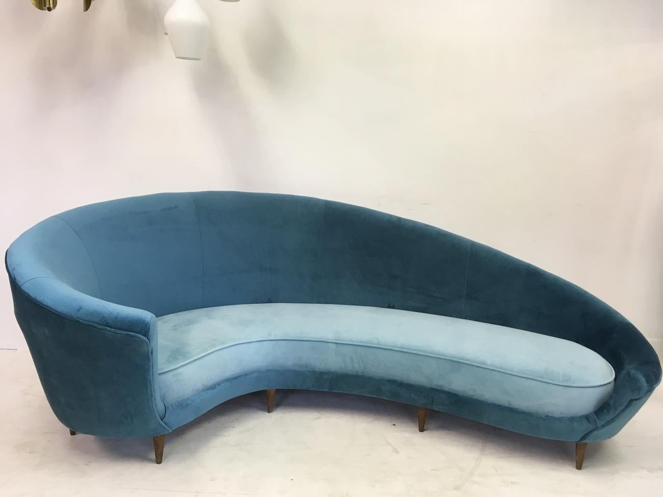 1950s curved sofa