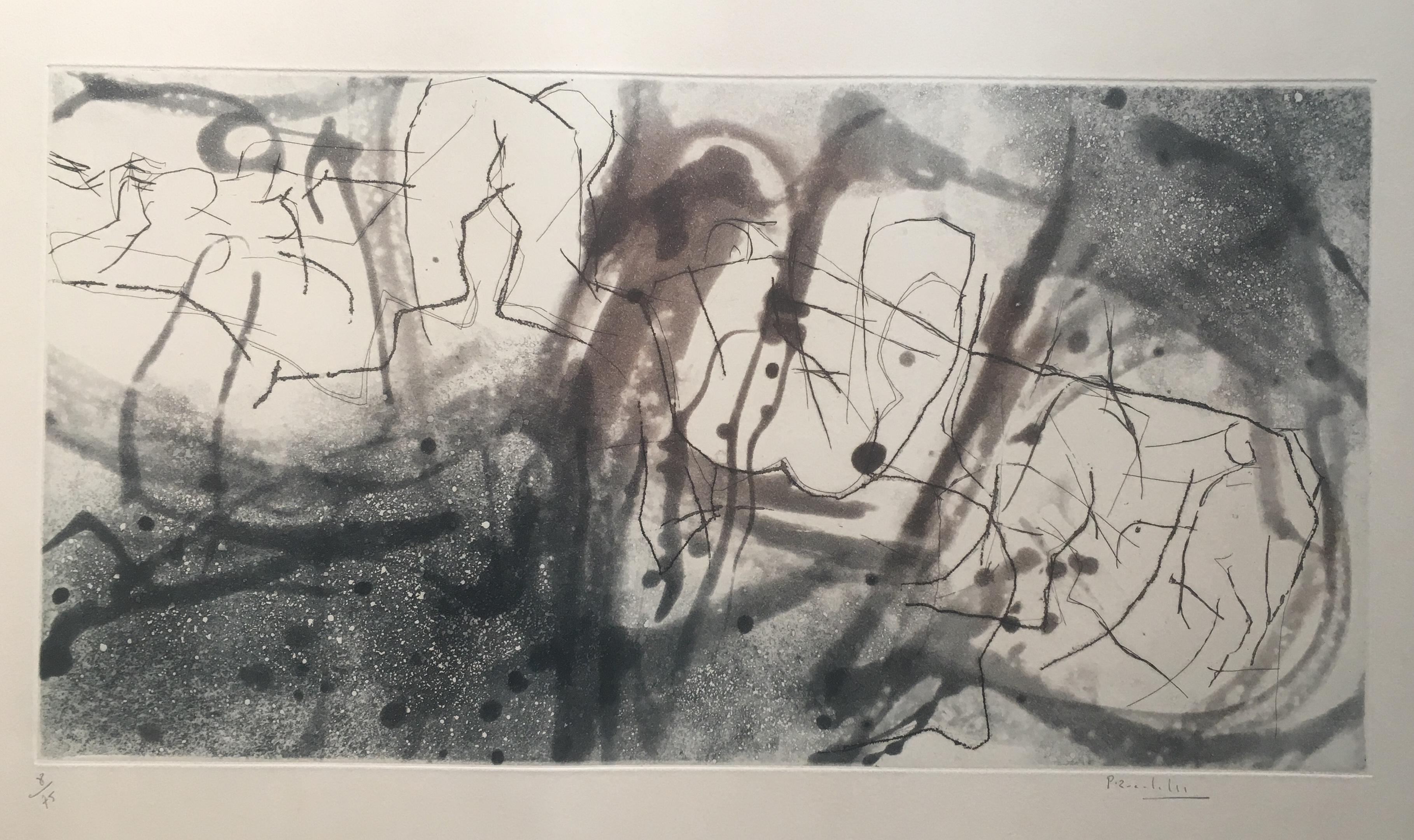 Mid-Century Modern Abstract Lithograph in the style of Margaret Neill For Sale