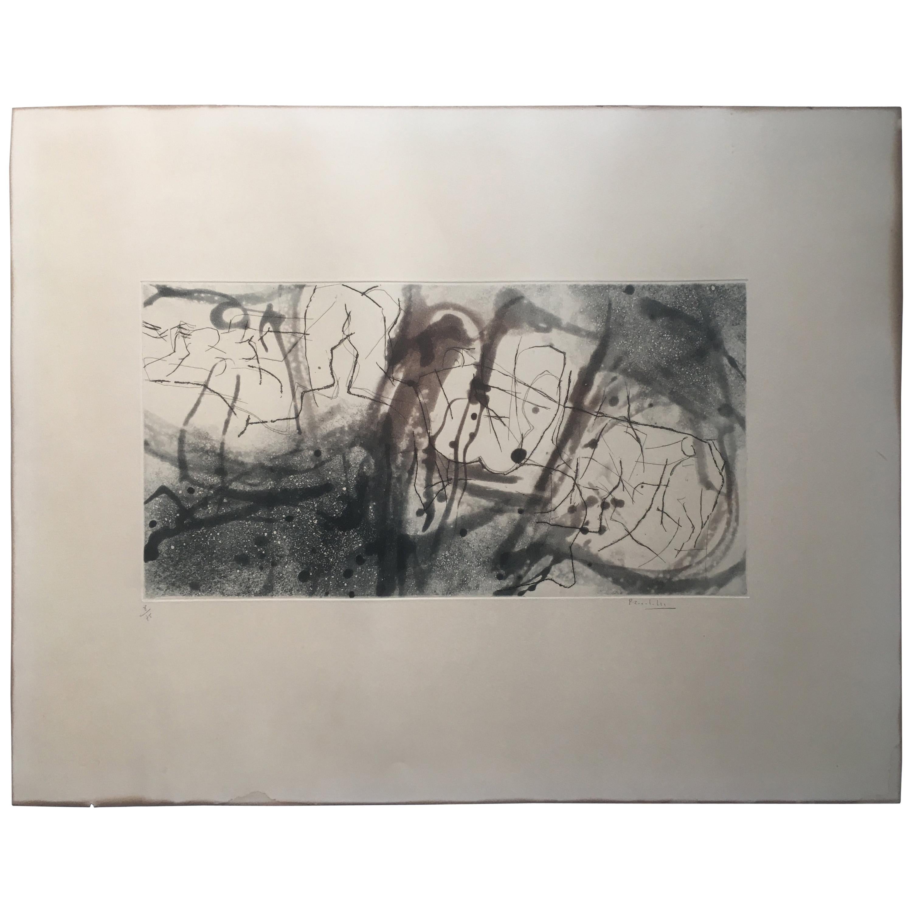 Abstract Lithograph in the style of Margaret Neill