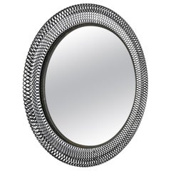 Original Midcentury Bauhaus Metal Rigituelle Mategot style Mirror, France, 1950s