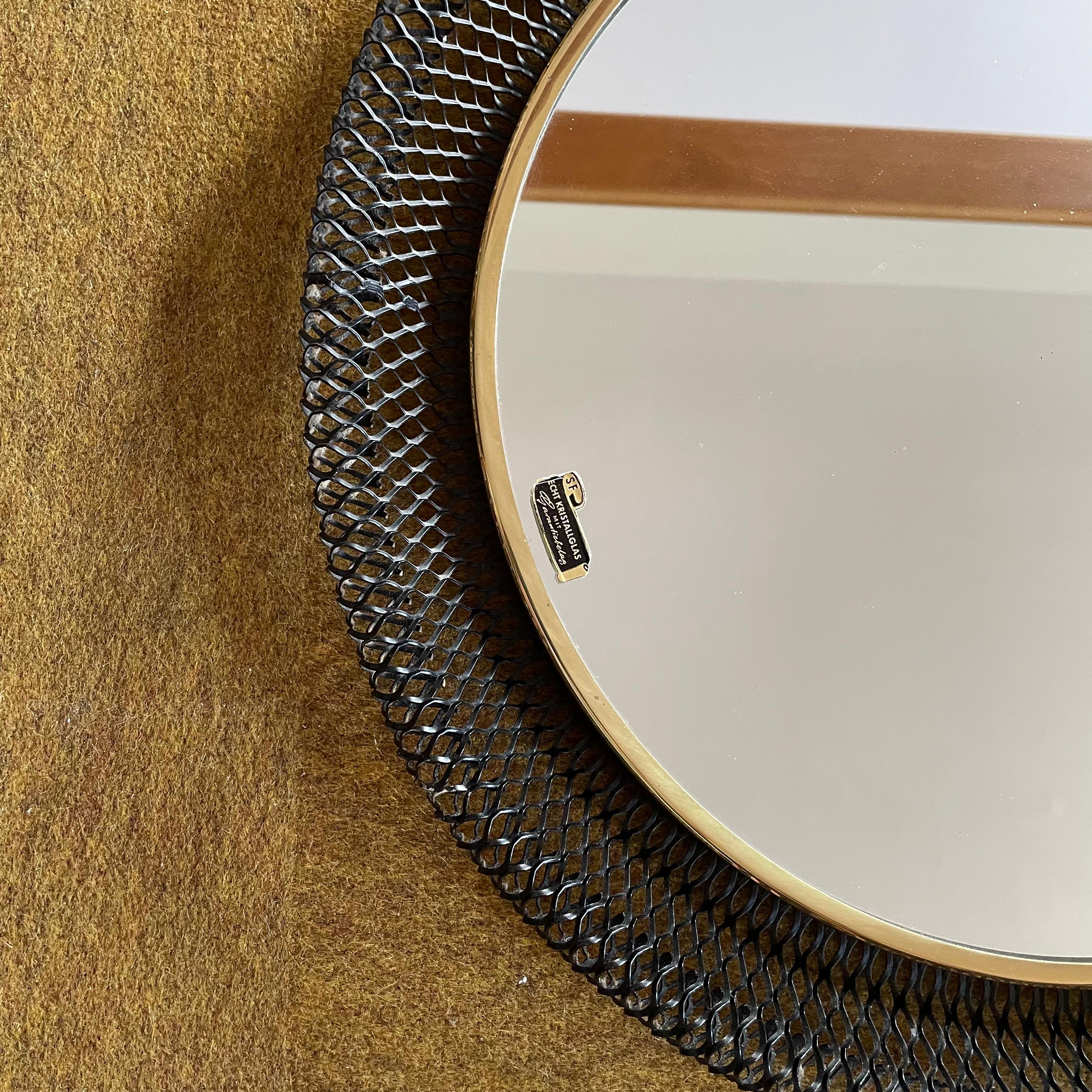 Original Midcentury Bauhaus Rigituelle Mategot Style Mirror, France, 1950s For Sale 6