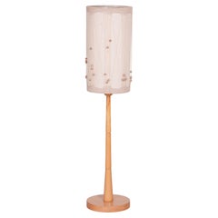 Original Midcentury Beech Floor Lamp, 1950s, New Electrification