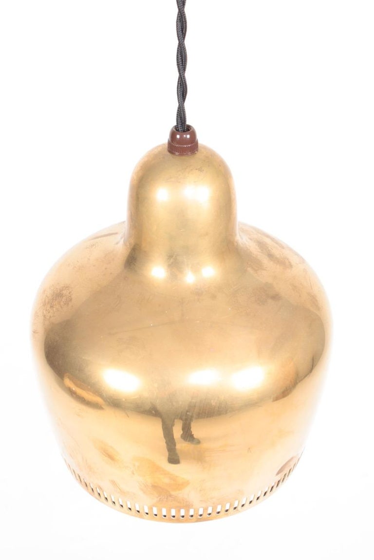 Alvar Aalto Pendant Lamp Model A 330  Golden Bell for Valaistustyö, 1950s For  Sale at 1stDibs
