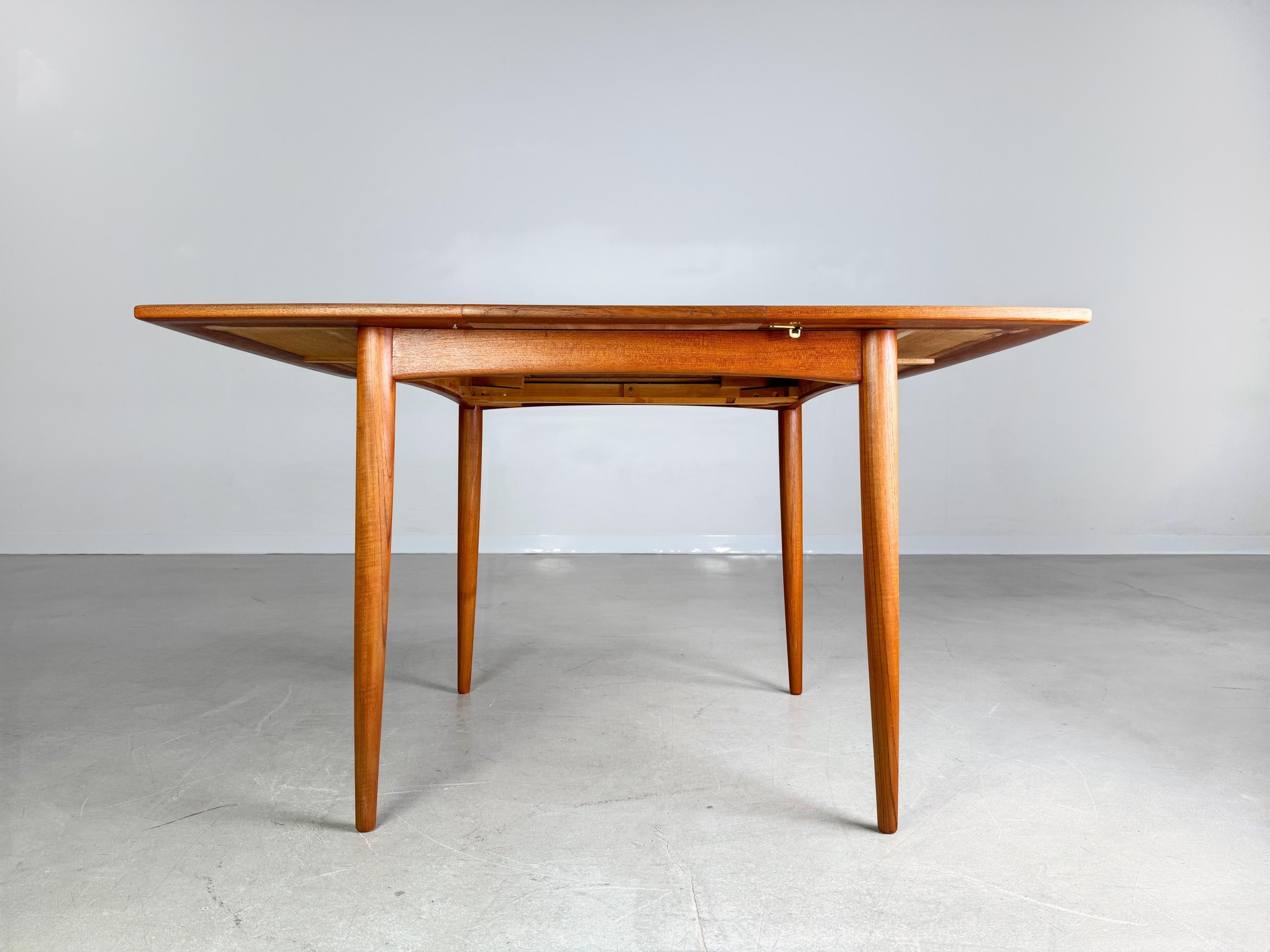 Suédois Original Midcentury Carlsson & Co Esstisch Teak Vintage ausziehbar en vente