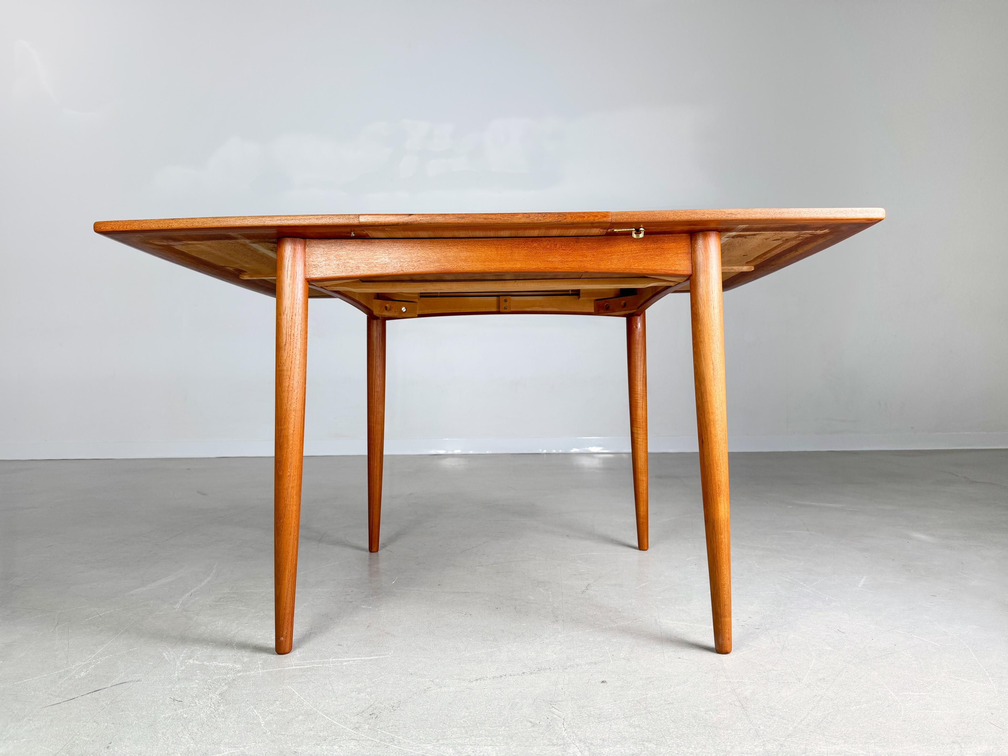 Teck Original Midcentury Carlsson & Co Esstisch Teak Vintage ausziehbar en vente