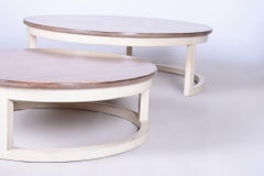 Tables basses originales du milieu du siècle dernier, bois de cerisier, France, années 1960