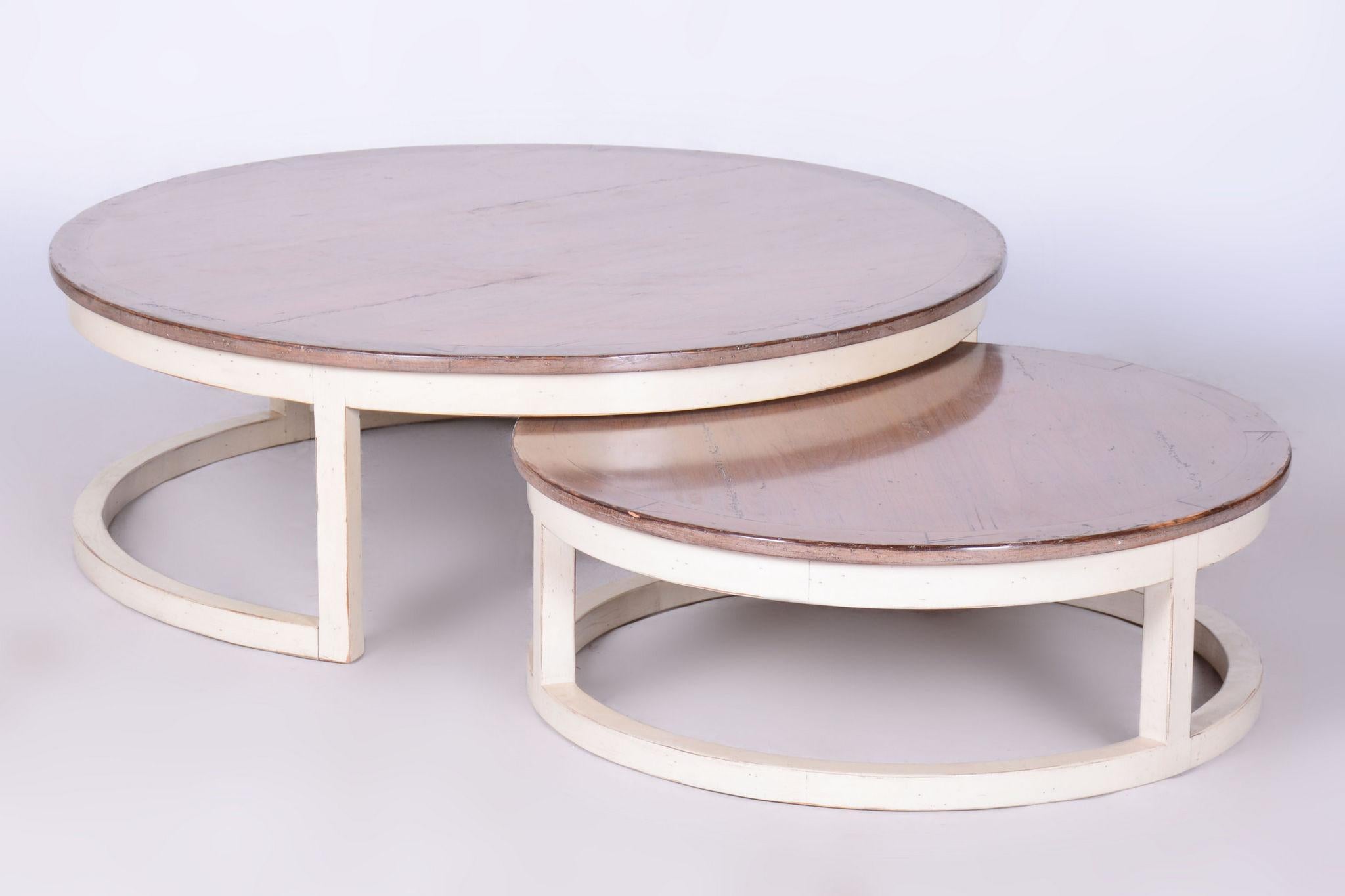 Original Midcentury Coffee Nest Tables, Cherry Wood, France, 1960s For Sale 1
