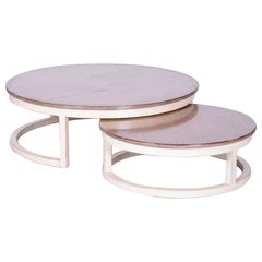 Original Midcentury Coffee Nest Tables, Cherry Wood, France, 1960s
