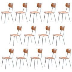 Original Midcentury Czechoslovakian School Chairs, circa 1960