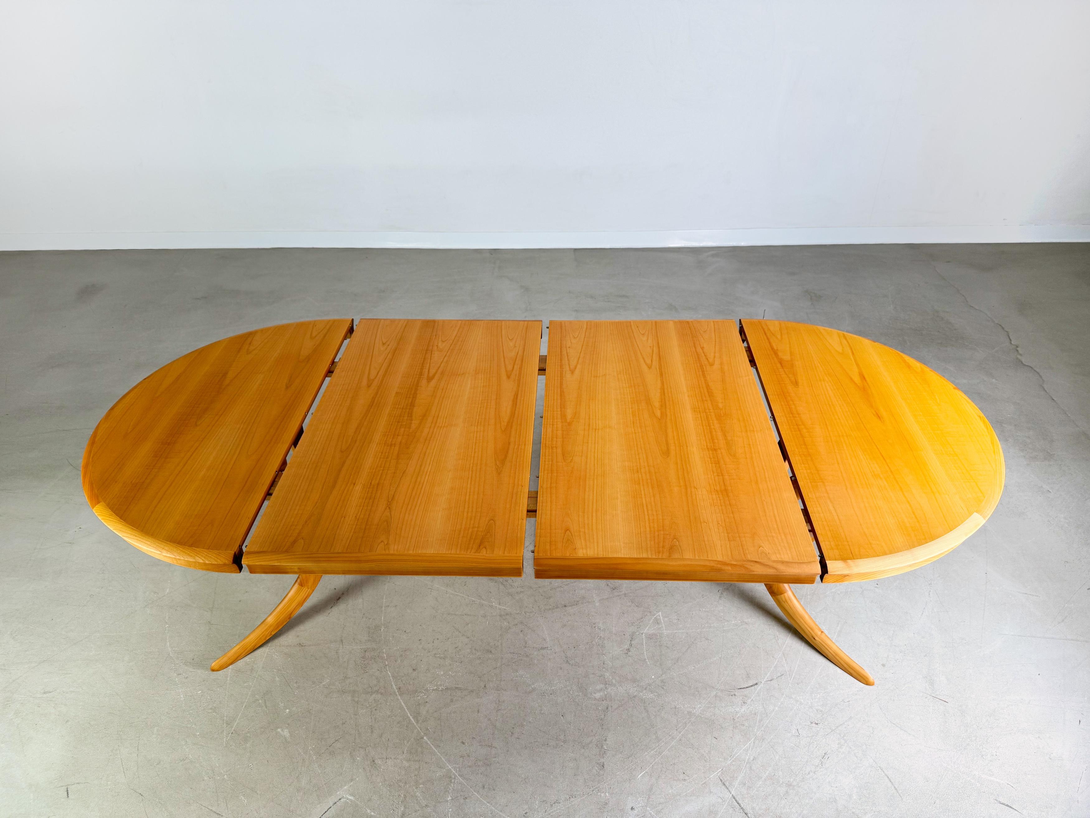 Wood Original Midcentury Esstisch ausziehbar Kirschholz 1960er Vintage For Sale