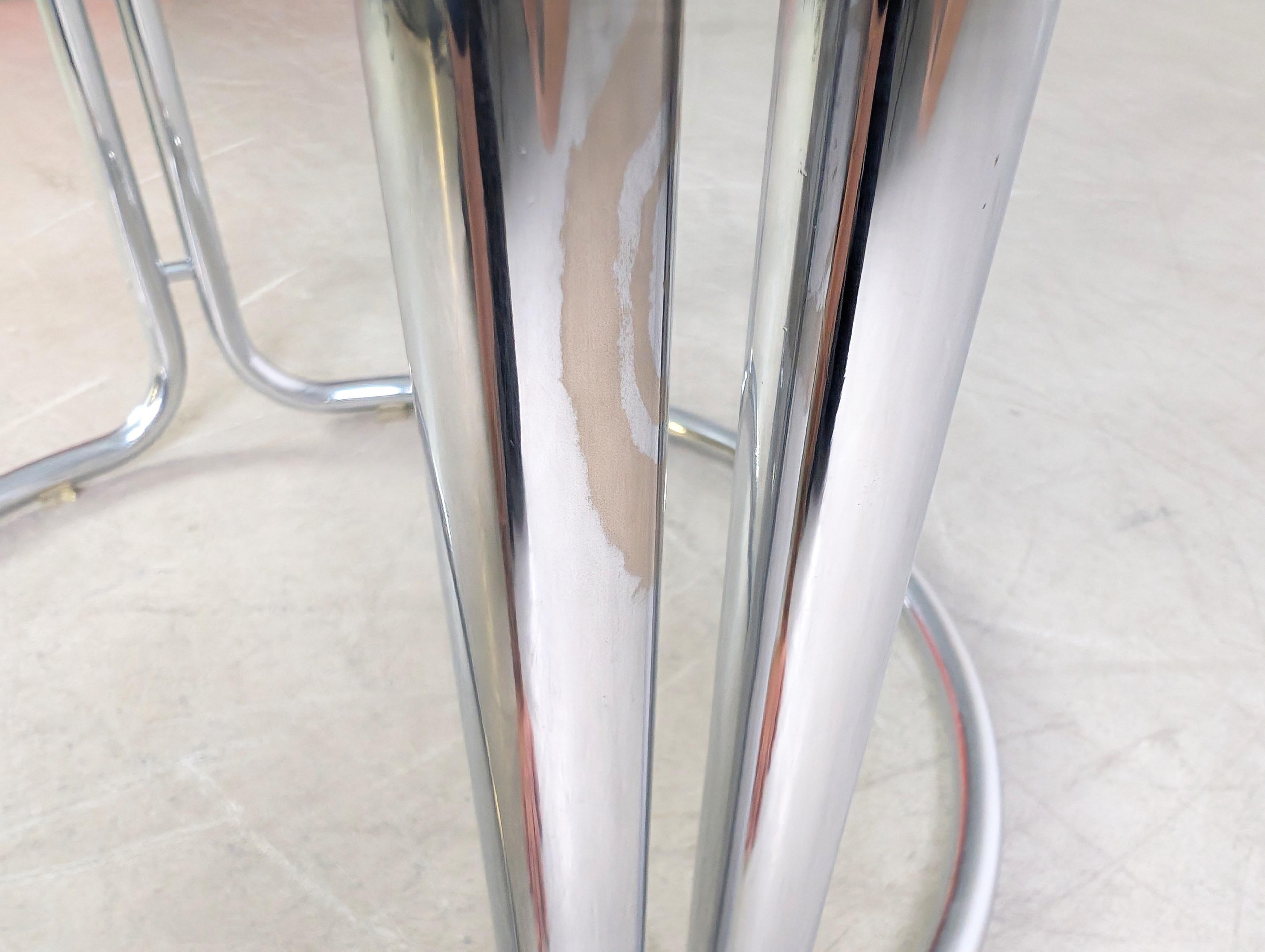 Fin du 20e siècle Original Midcentury Esstisch Glastisch Chrom Space Age 1980 en vente