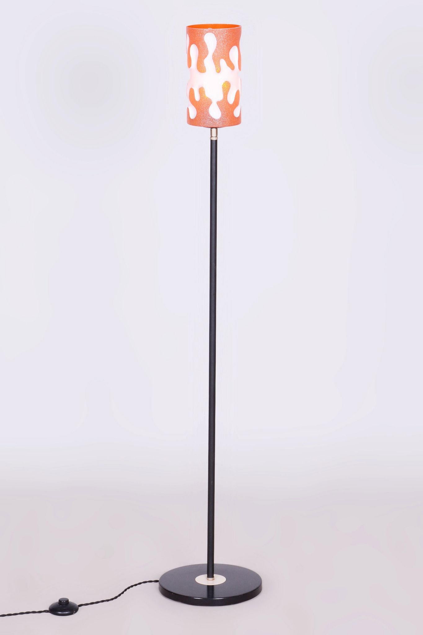 Original MidCentury Floor Lamp, New Electrification, Steel, Czechia, 1960s For Sale 3