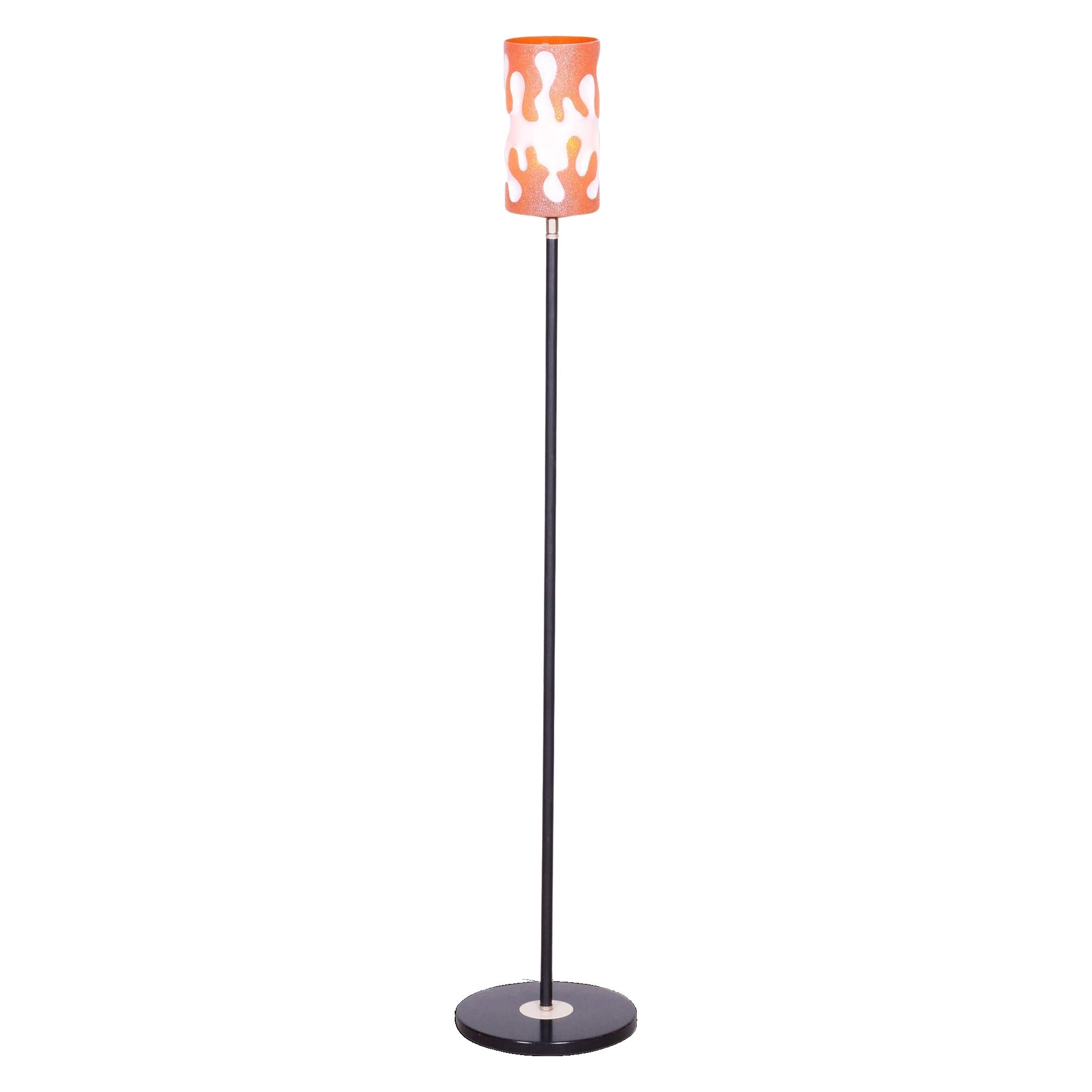 Original MidCentury Floor Lamp, New Electrification, Steel, Czechia, 1960s For Sale
