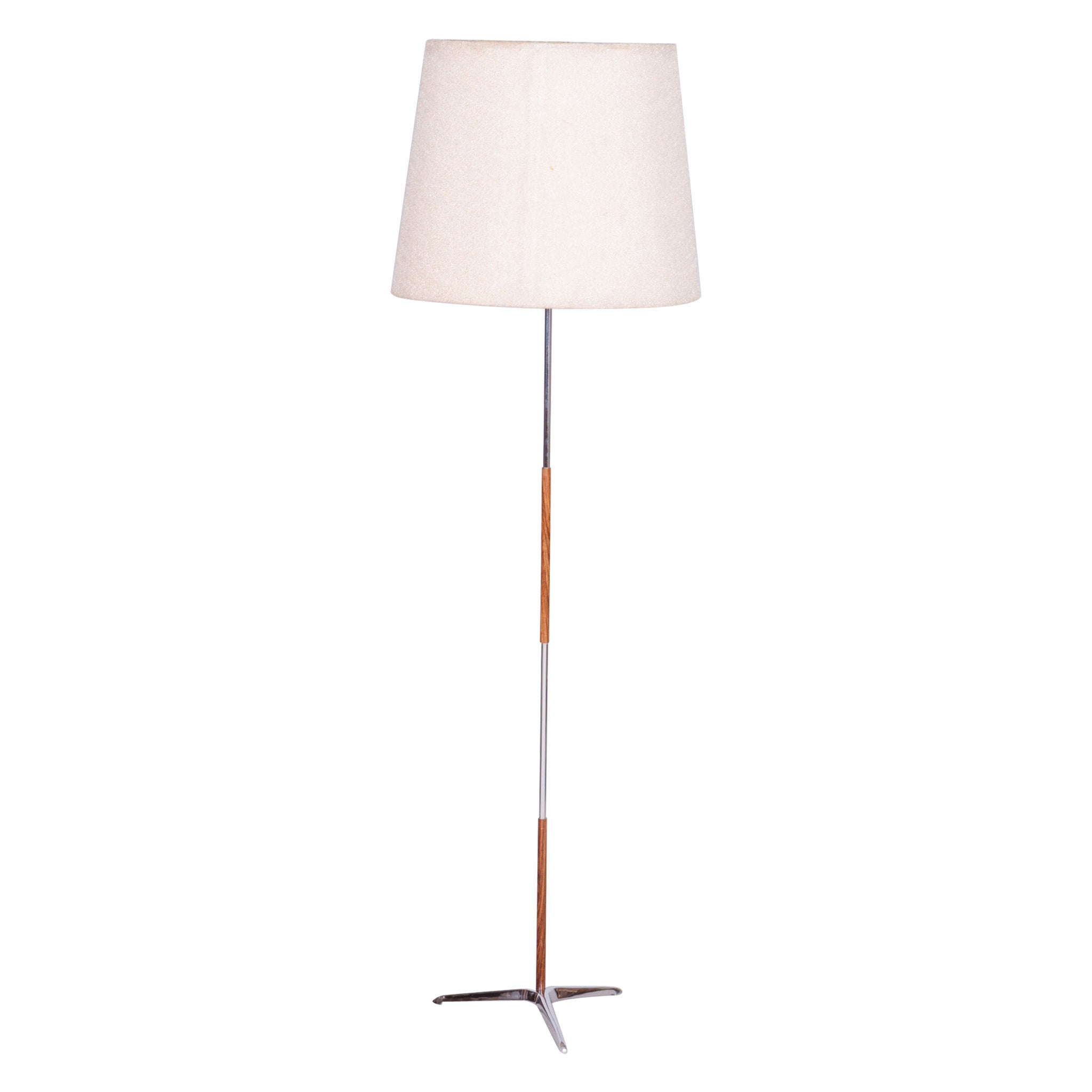 Original-Stehlampe aus der Mitte des Jahrhunderts, Palisandr, verchromter Stahl, Tschechien, 1960er Jahre im Angebot