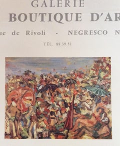 Original Midcentury French Art Exhibit Poster Works by Cecil, 1966