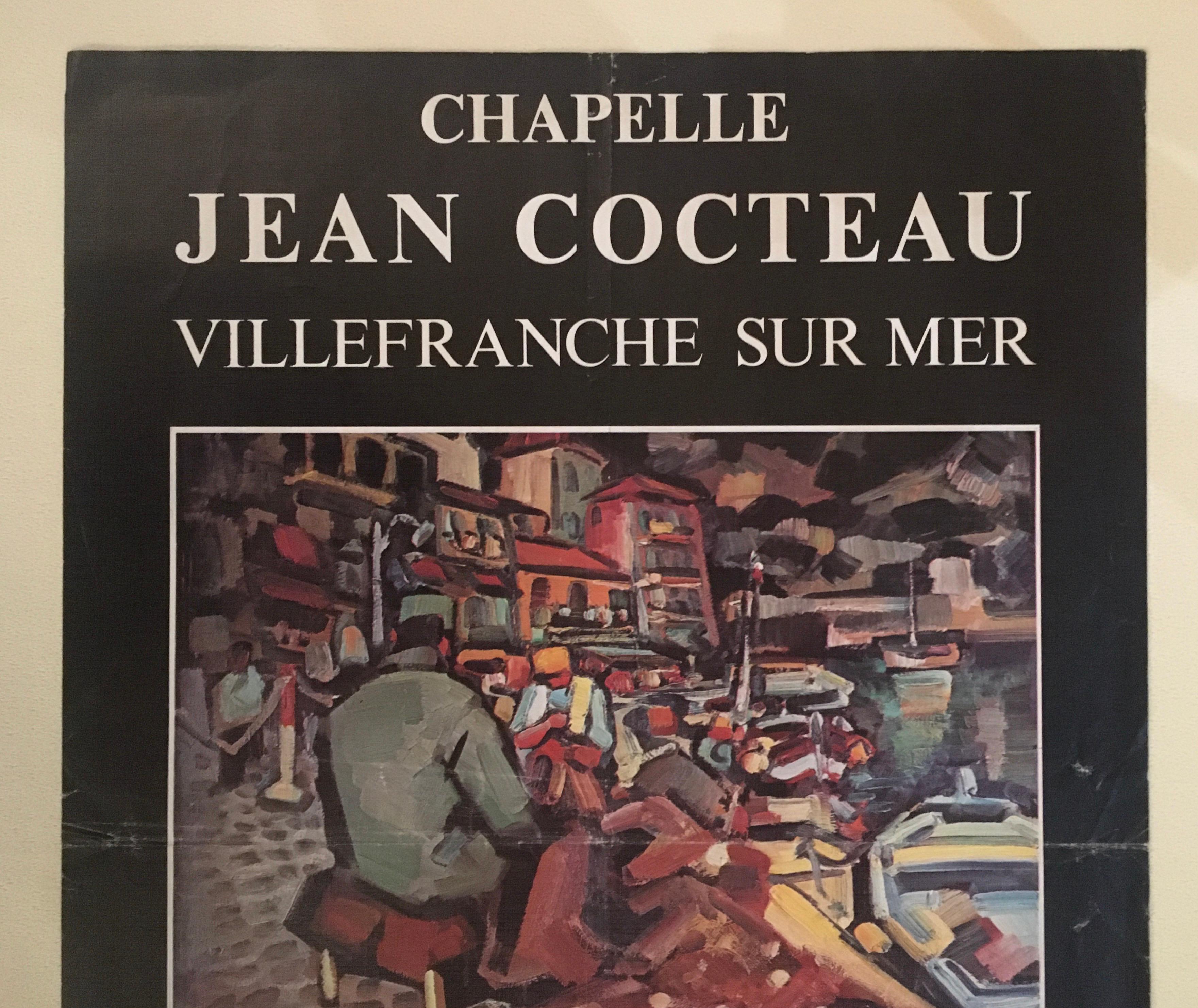 Original midcentury J.M. Eckert art poster from the 1977 exhibit in the beautiful seaside village of Villefranche-sur-Mer, France. 

This is an original not a reprint. We recommend professional framing and a beige mat board. 

Measures: Depth 0.07