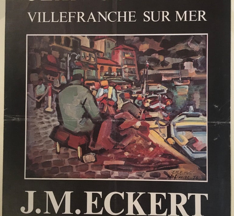 Mid-Century Modern Original Midcentury French Art Poster Dated 1977 Work by John Michael Eckert For Sale