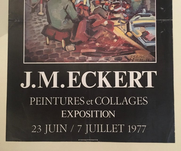 Original Midcentury French Art Poster Dated 1977 Work by John Michael Eckert In Good Condition For Sale In Arles, FR