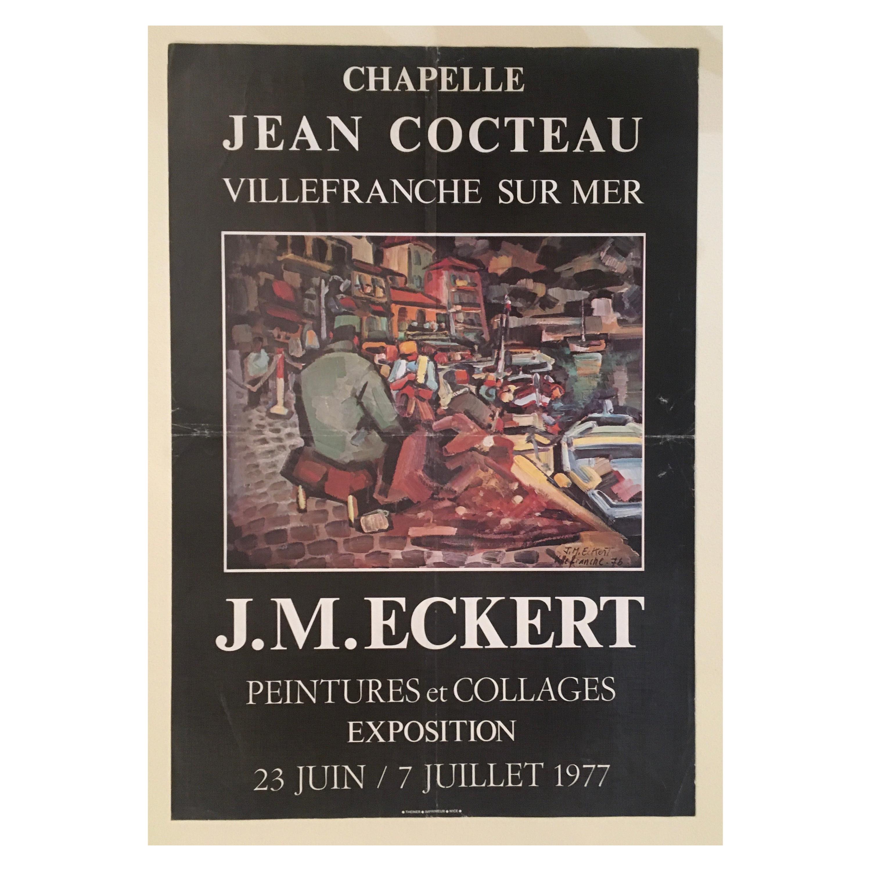 Original Midcentury French Art Poster Dated 1977 Work by John Michael Eckert