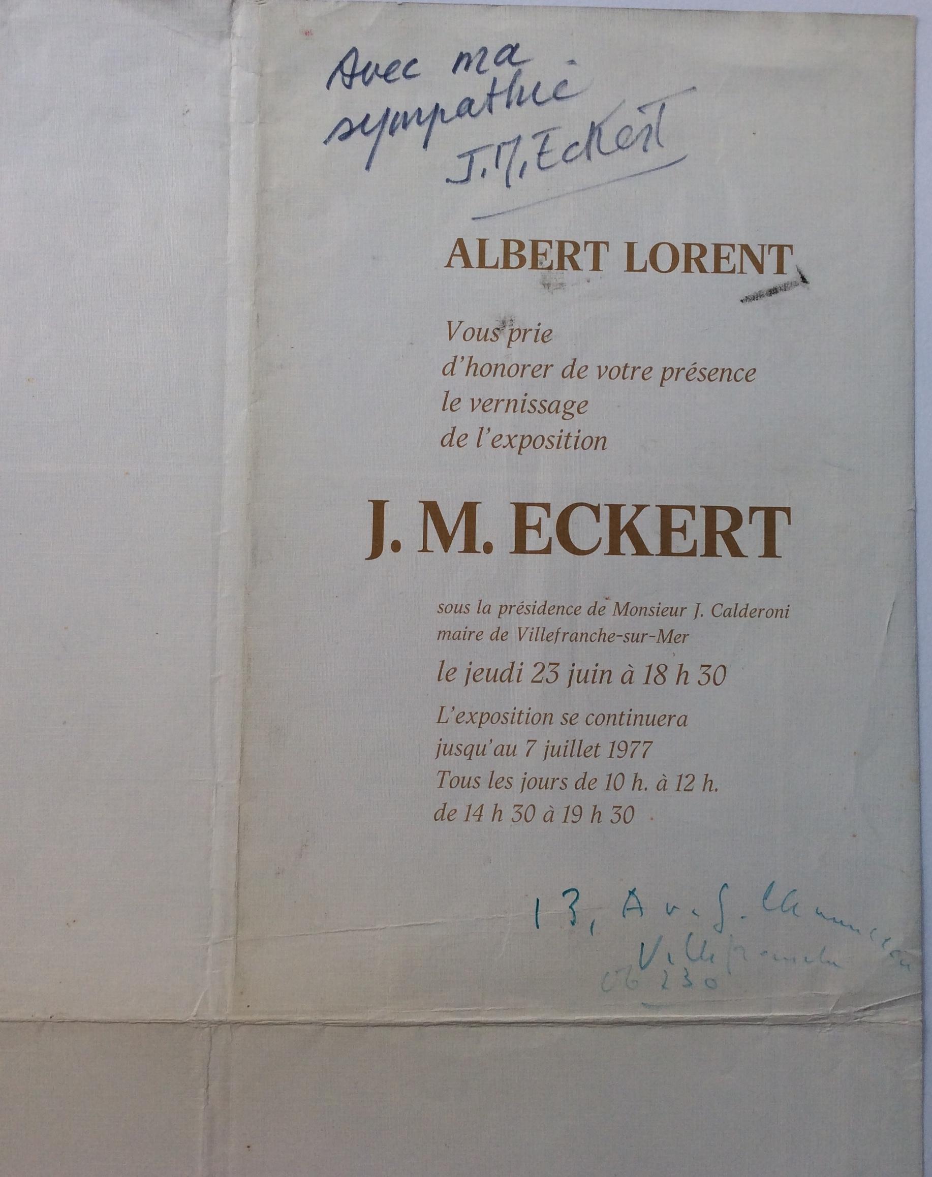 Póster original de arte paisajista de mediados de siglo firmado por John Michael Eckert en Bueno estado para la venta en Miami, FL