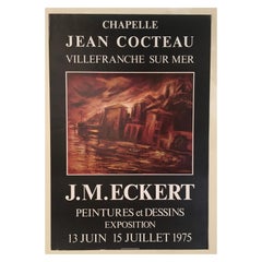 Poster d'arte originale con paesaggio del Medioevo firmato da John A. Michael Eckert