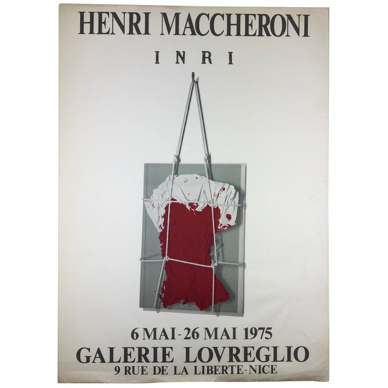 Original Midcentury Henri Maccheroni Art Exhibition Poster For Sale