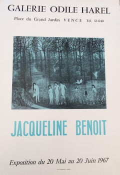 Original Midcentury Jacqueline Benoit Art Exhibition Poster, 1967