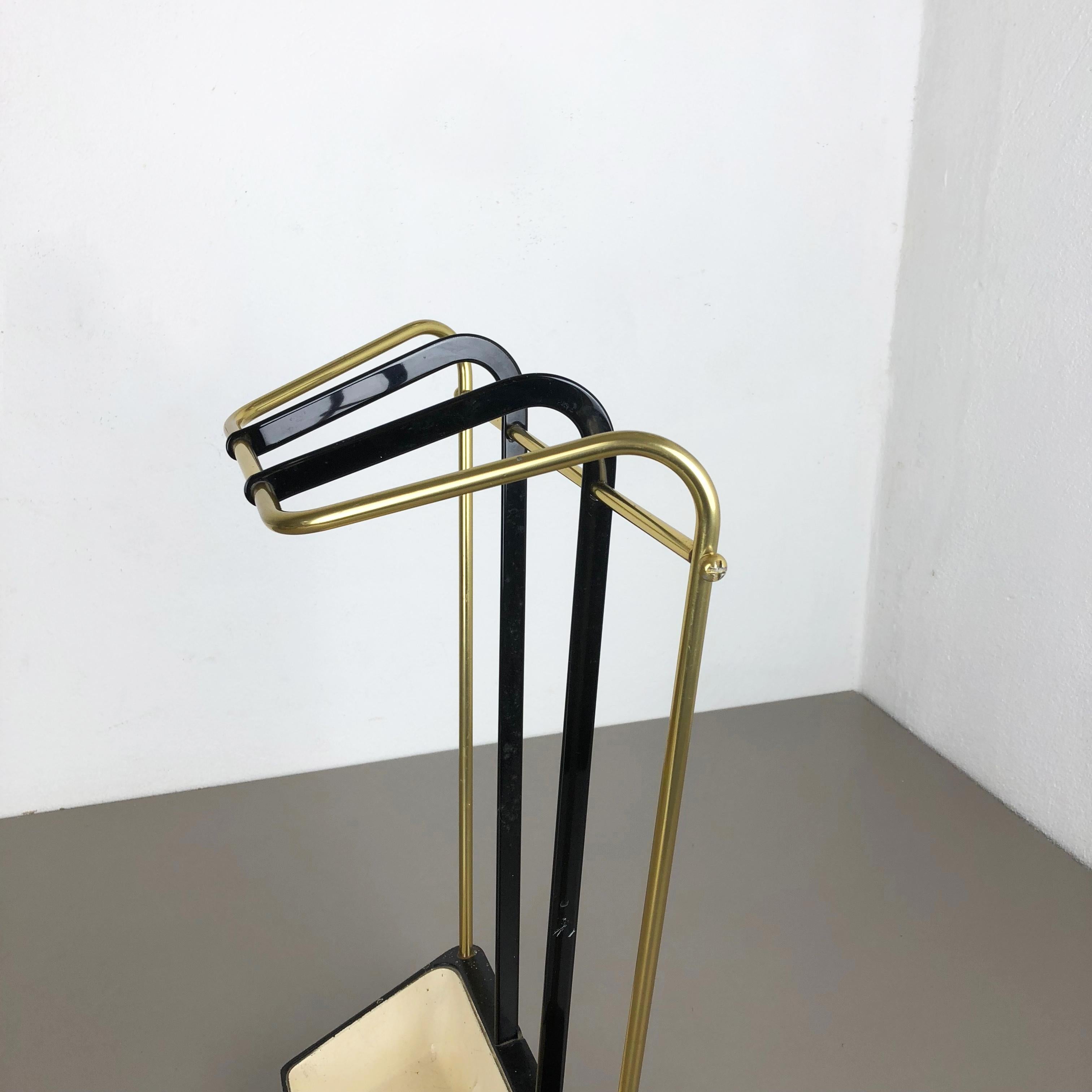 Original Midcentury Metal Brass Umbrella Stand, Germany, 1950s 7