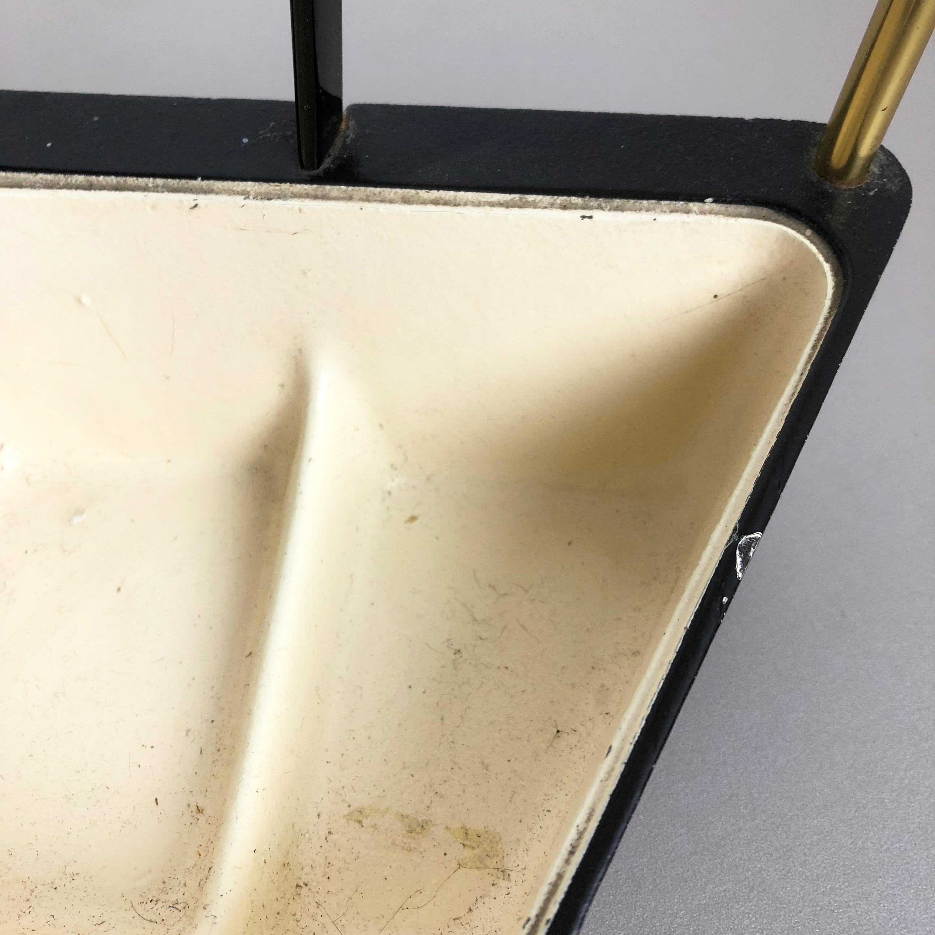 Aluminum Original Midcentury Metal Brass Umbrella Stand, Germany, 1950s