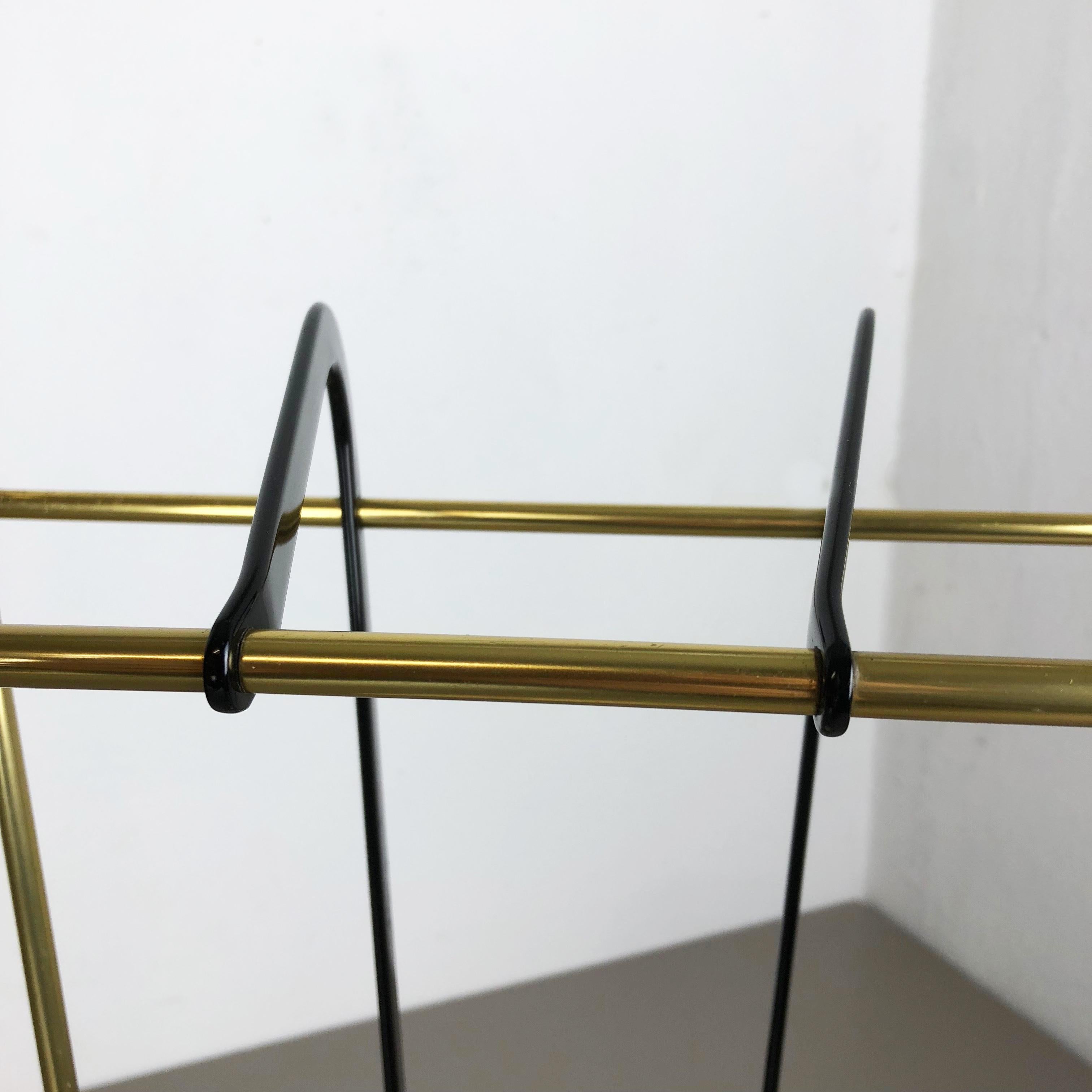 Original Midcentury Metal Brass Umbrella Stand, Germany, 1950s 3