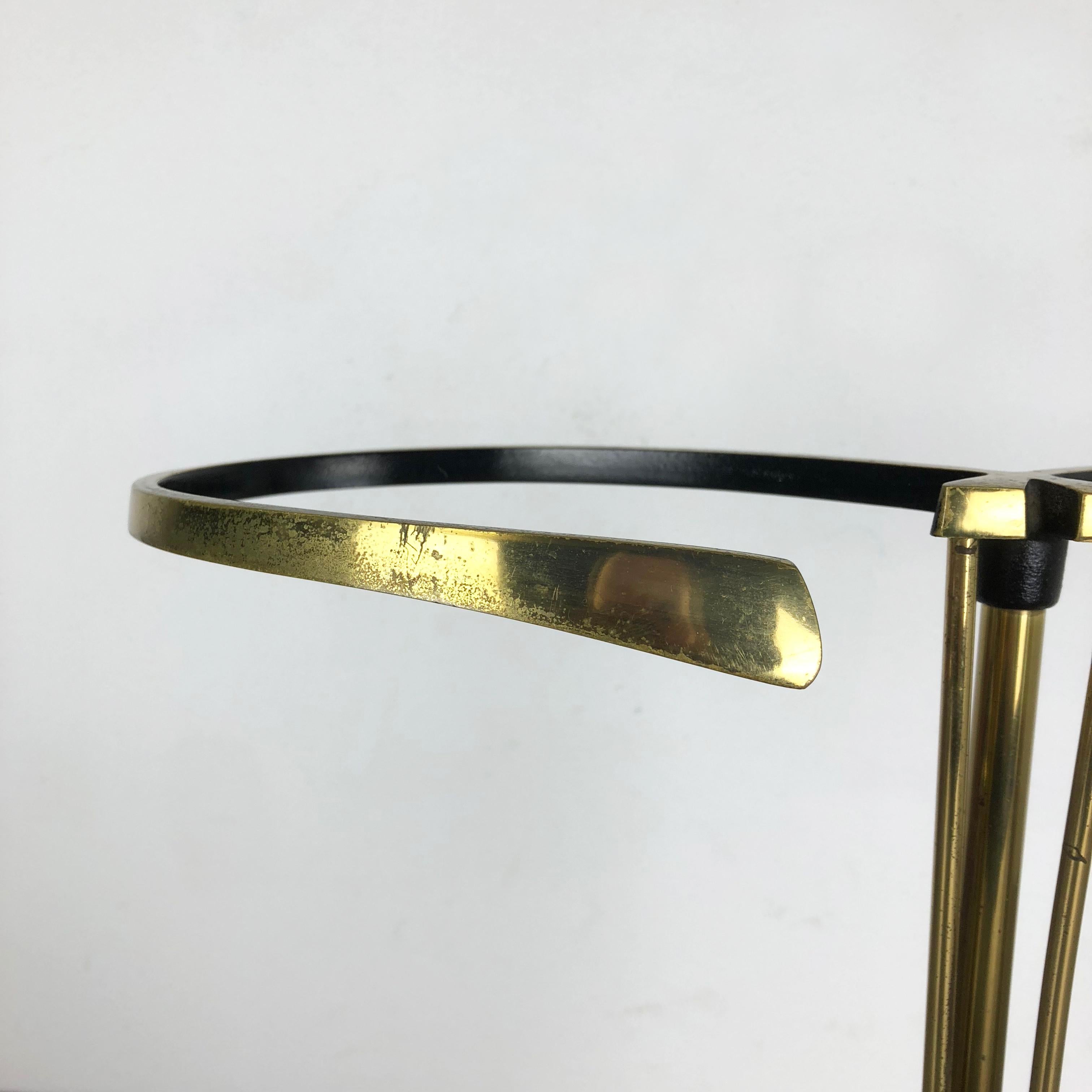 Original Midcentury Metal Brass Aubock Style Umbrella Stand, Germany, 1950s 6