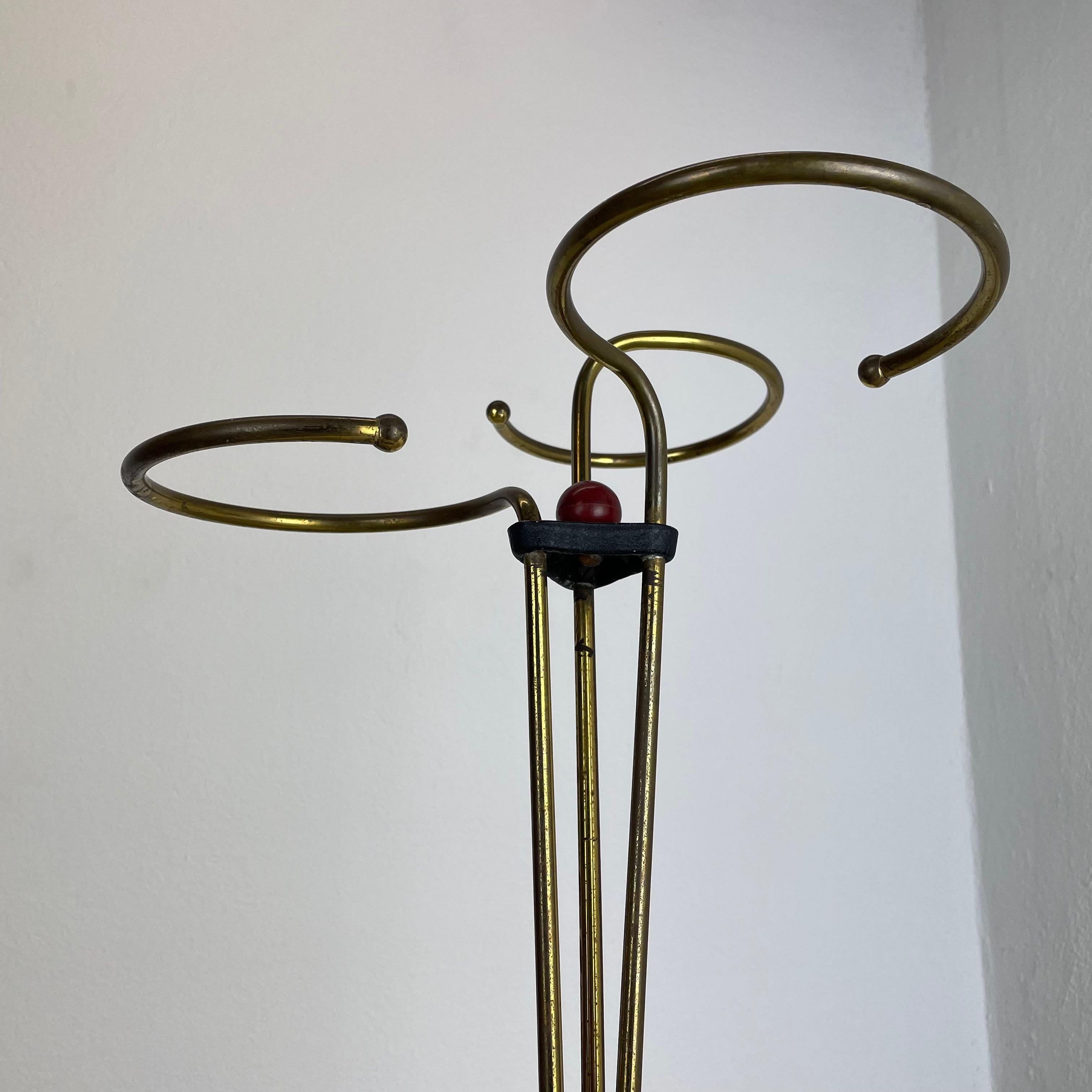 Original Mid-Century Metal Brass Modernist Bauhaus Umbrella Stand Germany, 1950s en vente 11