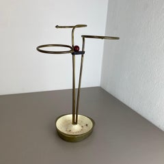 Original Mid-Century Metal Brass Modernist Bauhaus Umbrella Stand Germany, 1950s
