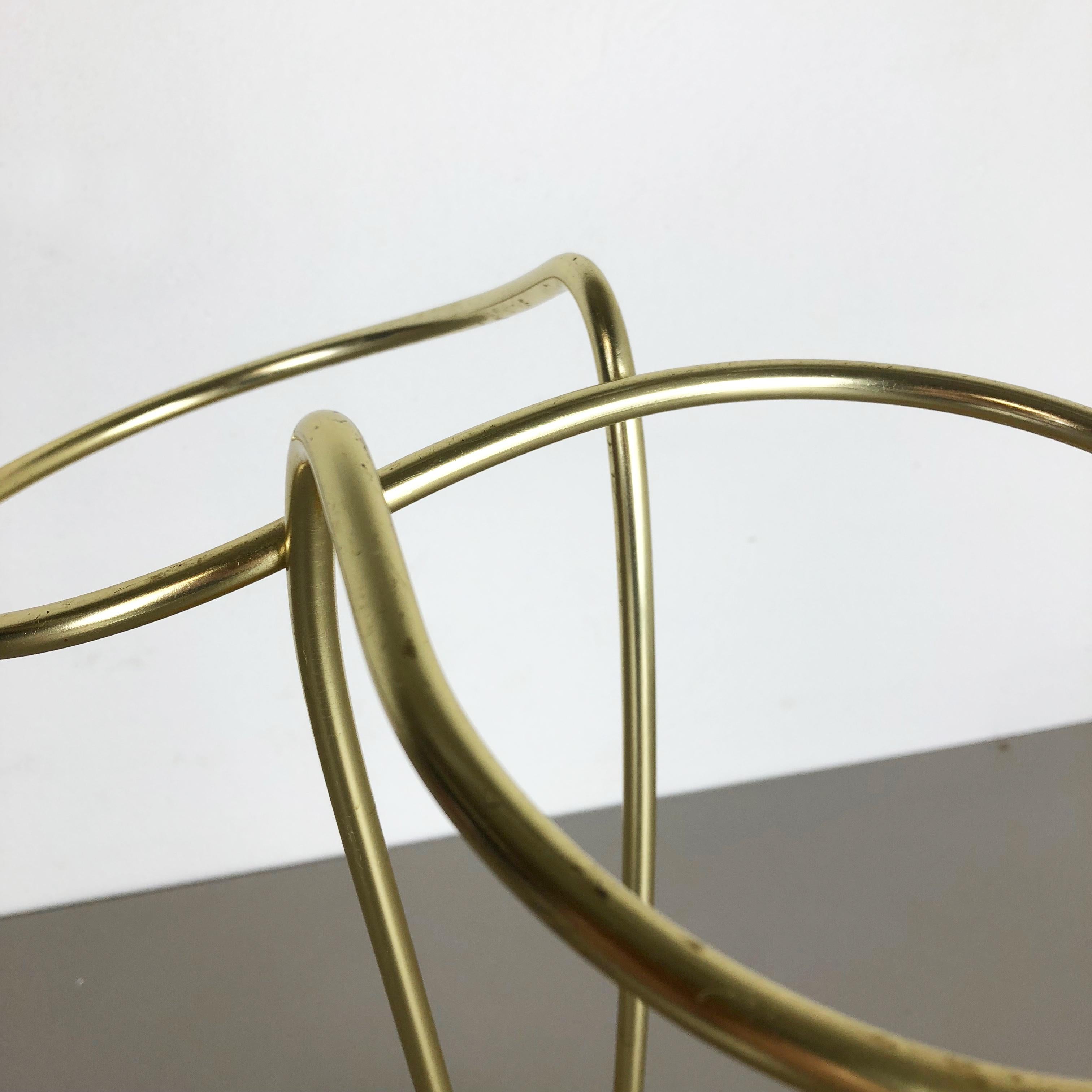 Original Midcentury Metal Brass Modernist Bauhaus Umbrella Stand, Germany, 1950s For Sale 1