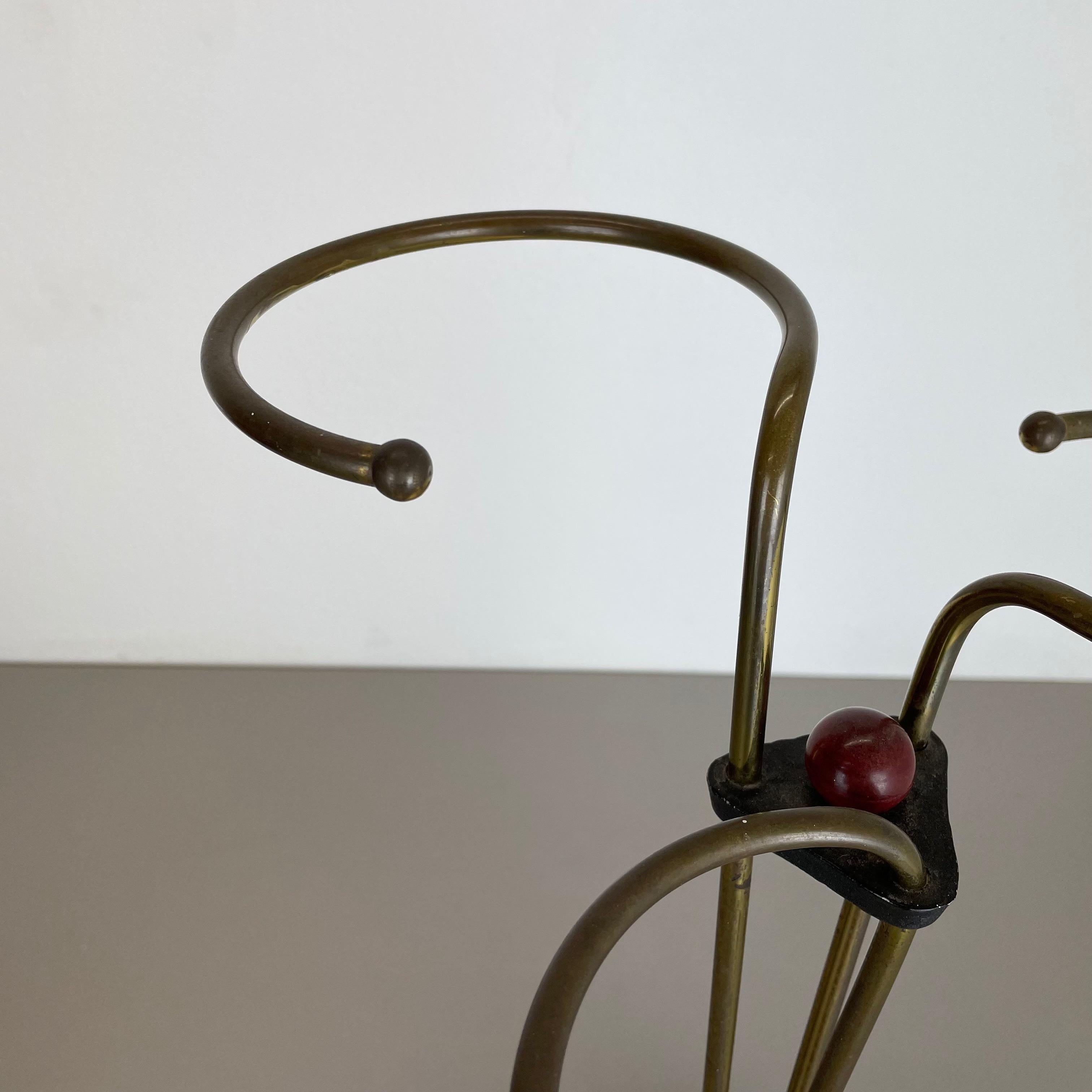 Original Mid-Century Metal Brass Modernist Bauhaus Umbrella Stand Germany, 1950s For Sale 1