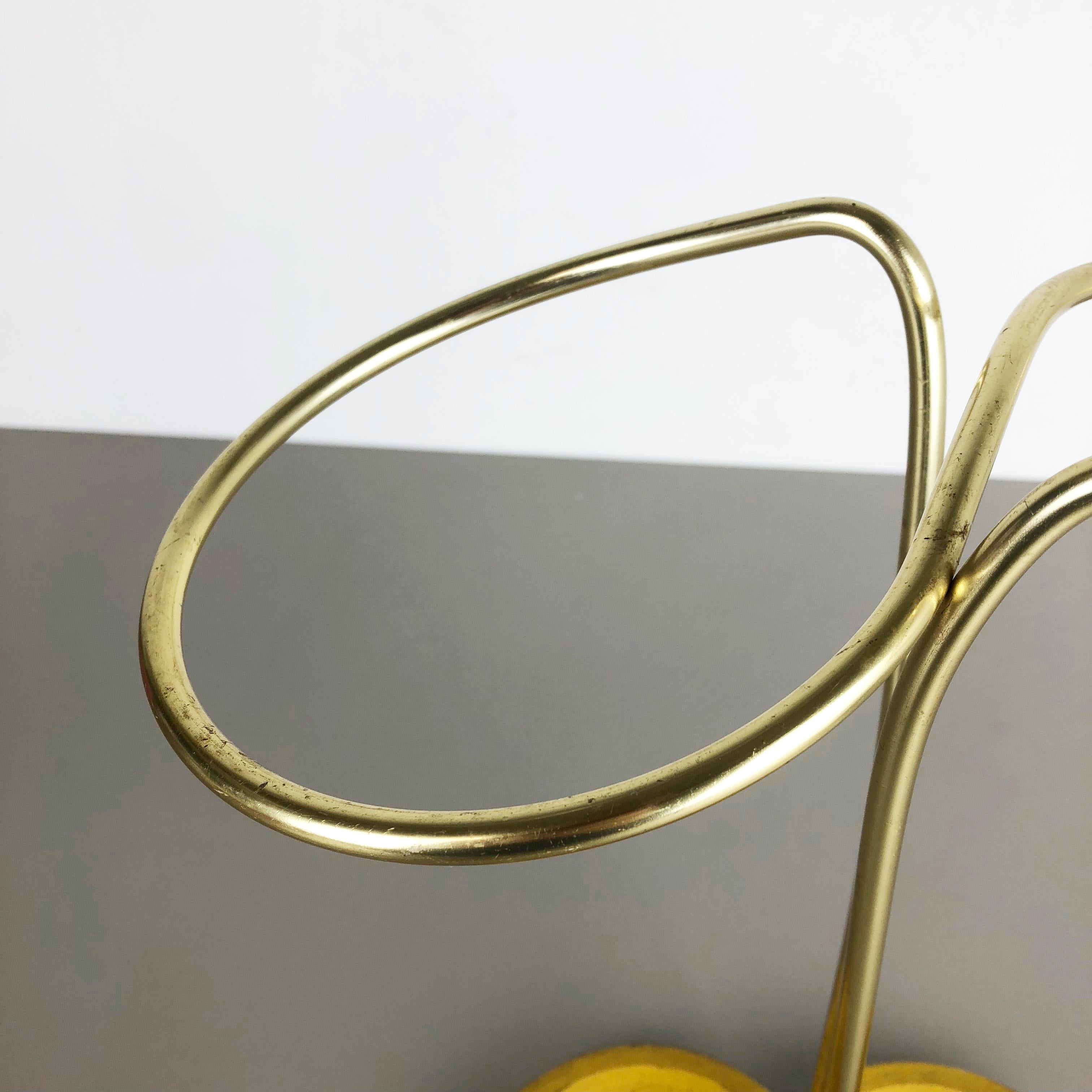 Original Midcentury Metal Brass Modernist Bauhaus Umbrella Stand, Germany, 1950s 3
