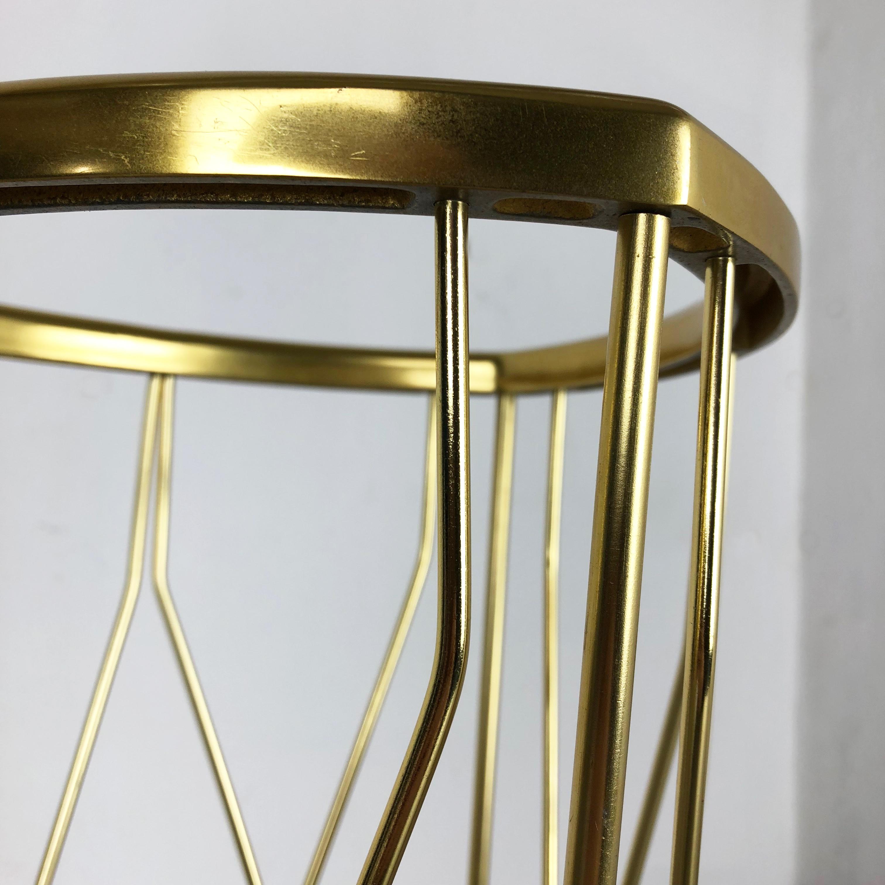 Original Midcentury Metal Brass Modernist Bauhaus Umbrella Stand, Germany, 1950s 4