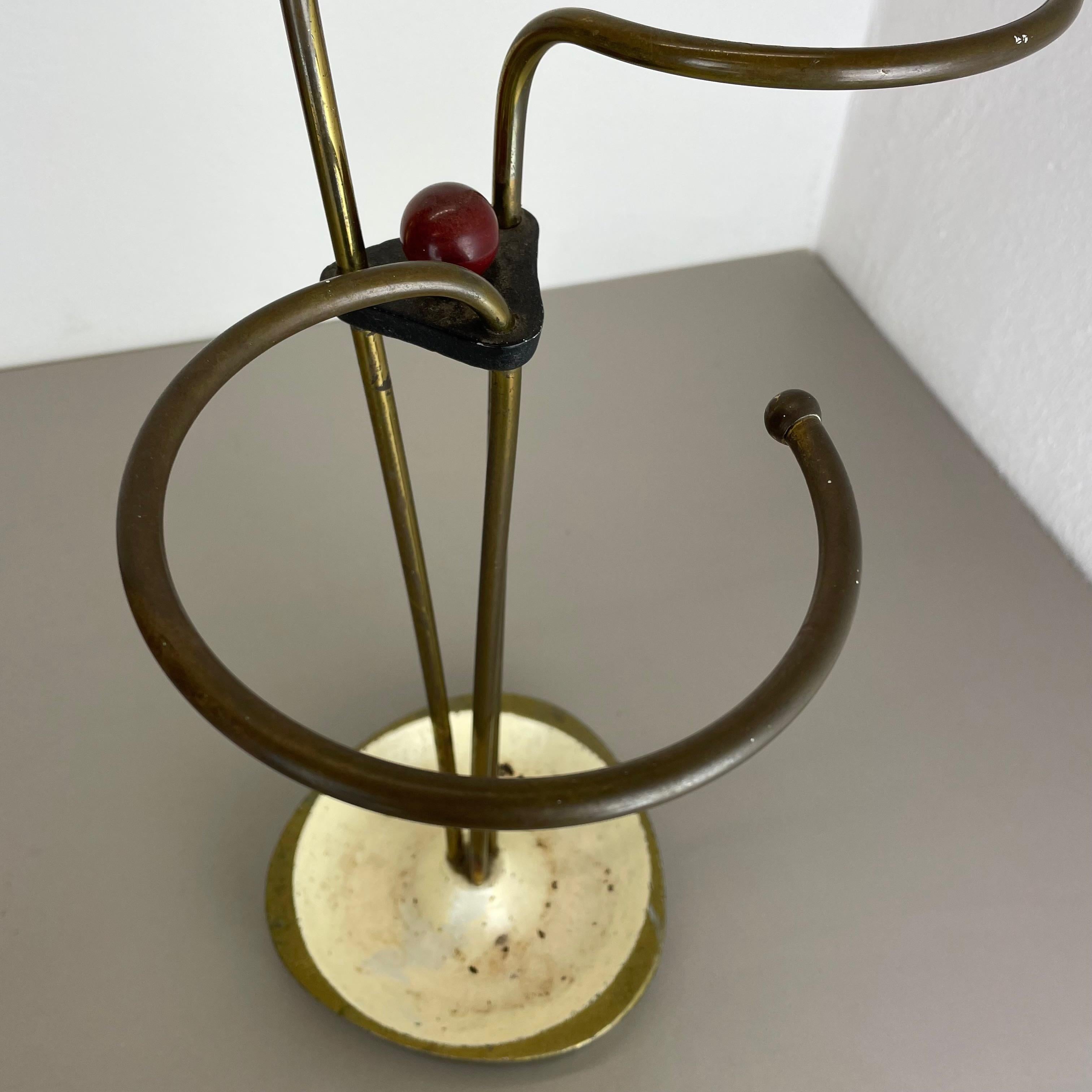 Original Mid-Century Metal Brass Modernist Bauhaus Umbrella Stand Germany, 1950s For Sale 4